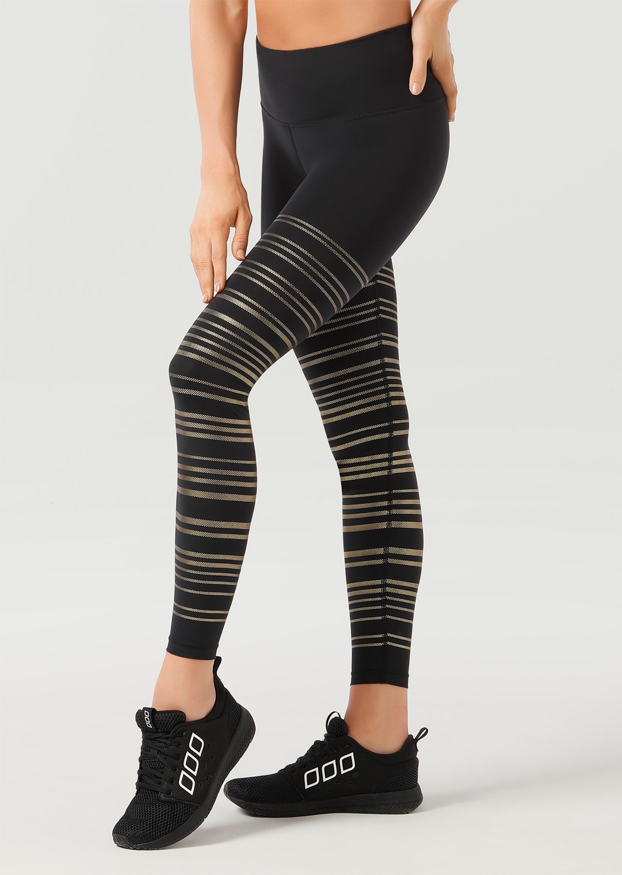 Lorna Jane Intensity Compression F/L Tight - Black/Gold