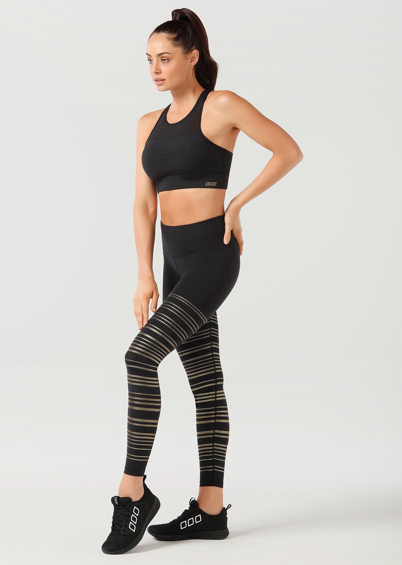 Lorna Jane Intensity Compression F/L Tight - Black/Gold