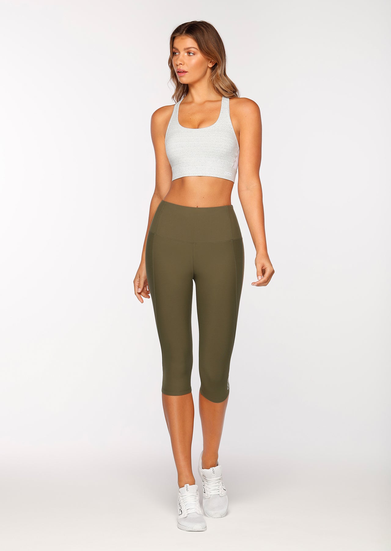 Lorna Jane Interval Sports Bra - Pale Grey Marl