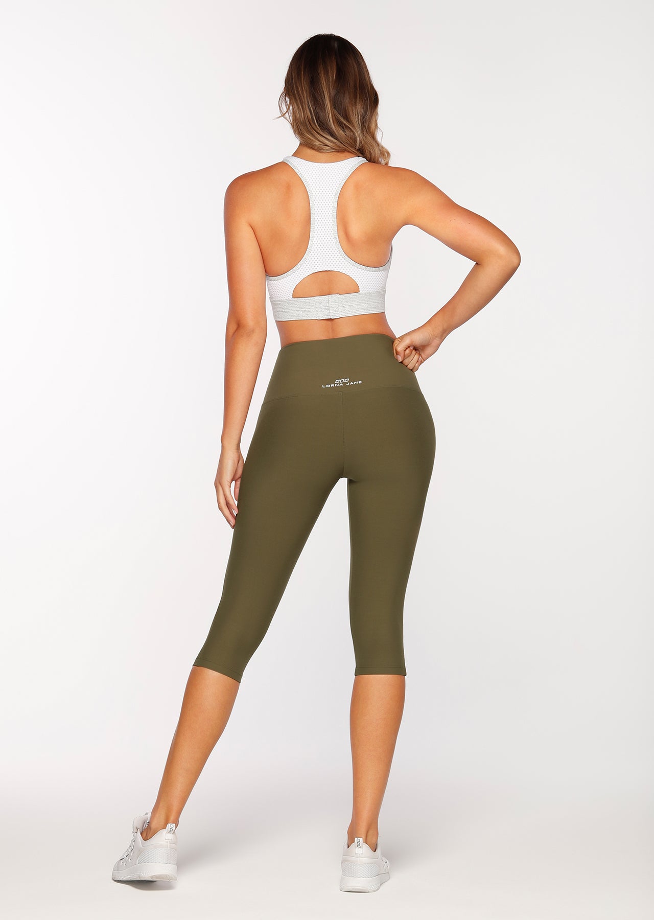 Lorna Jane Interval Sports Bra - Pale Grey Marl