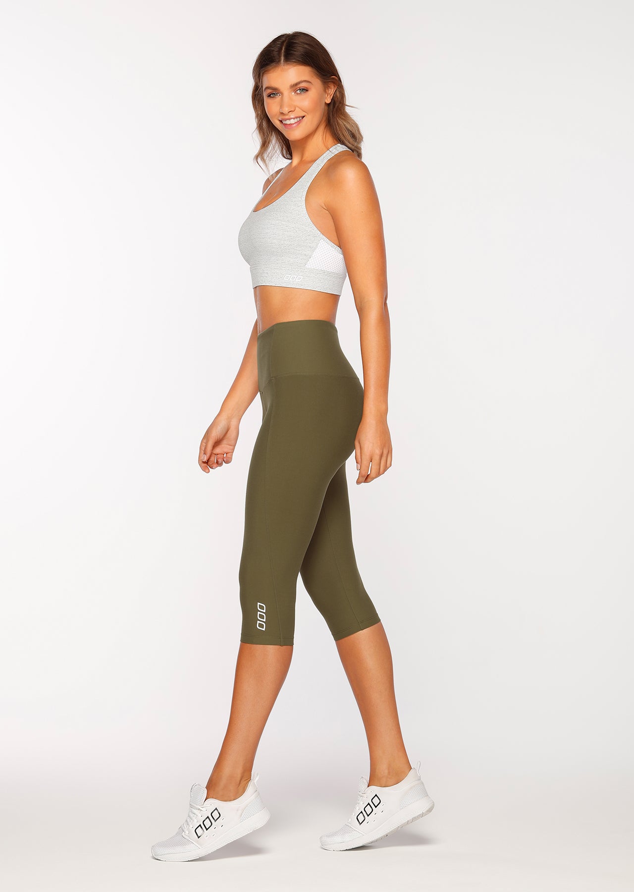 Lorna Jane Interval Sports Bra - Pale Grey Marl