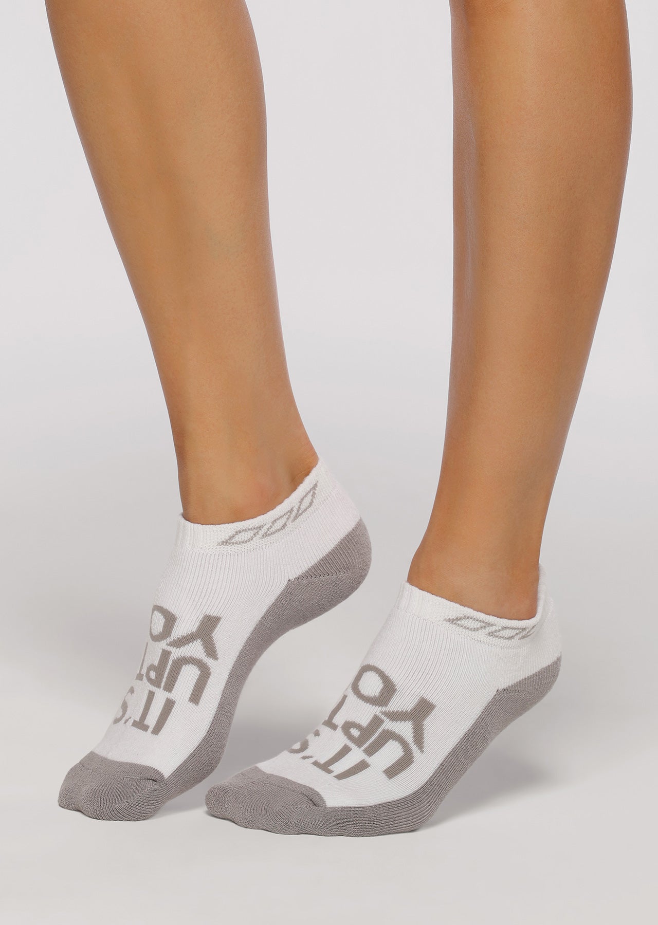 Lorna Jane It's Up To You Iconic Socks - Nu Grey/White