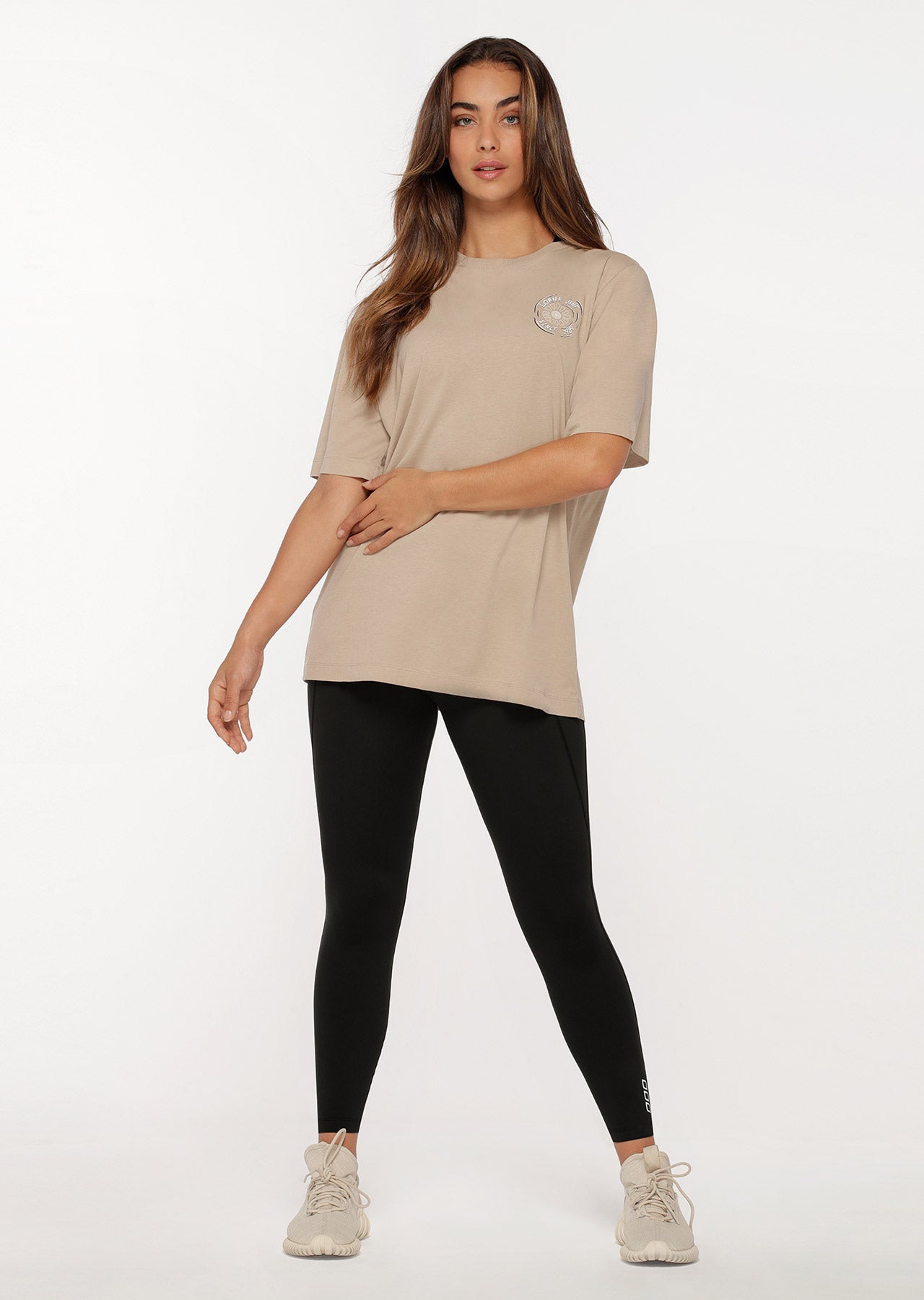 Lorna Jane Joyful Expression Boyfriend Tee - Washed Off White