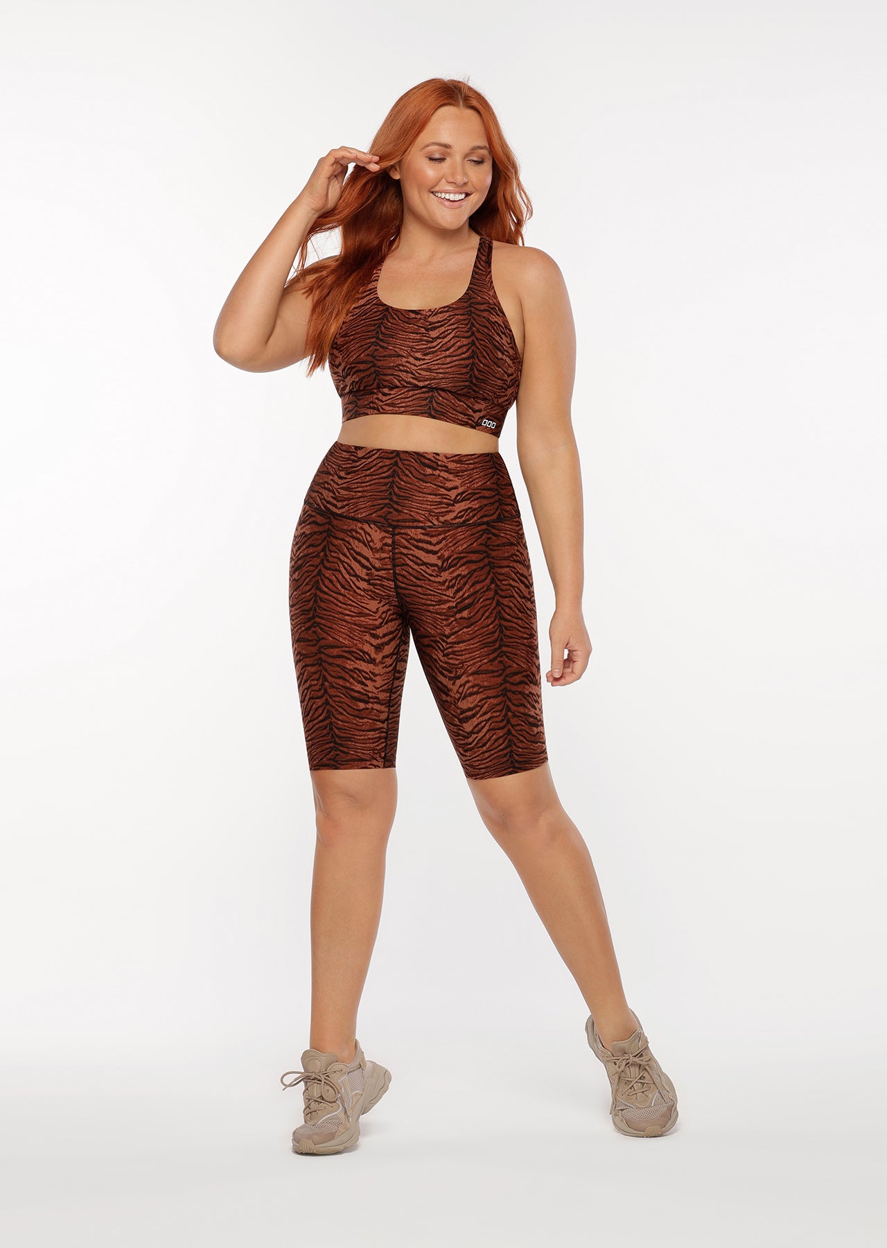 Lorna Jane Jungle Cat Midi Bike Shorts - Jungle Cat Print