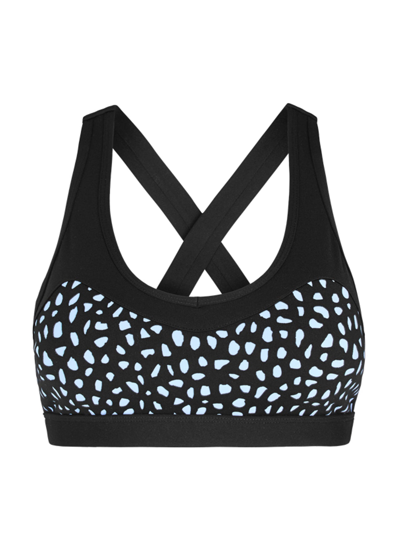 Lorna Jane Jungle Fever Sports Bra - Black Blue Sky