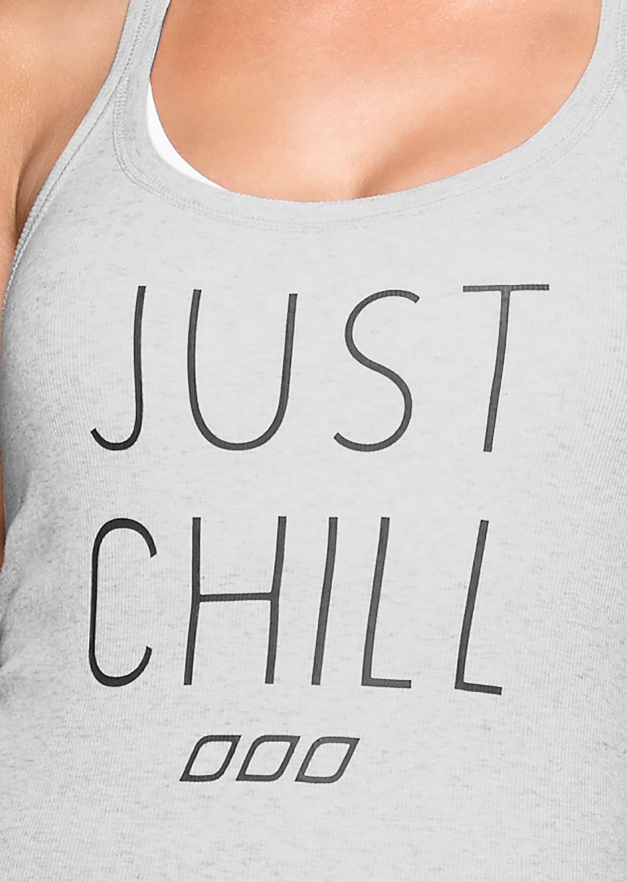 Lorna Jane Just Chill Trista Tank - Snow Grey Marl