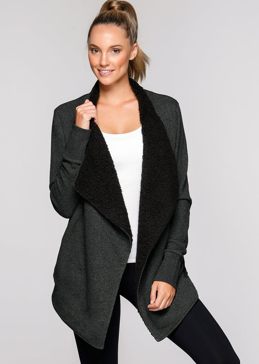 Lorna Jane Keep Me Cozy Jacket - Black Marl