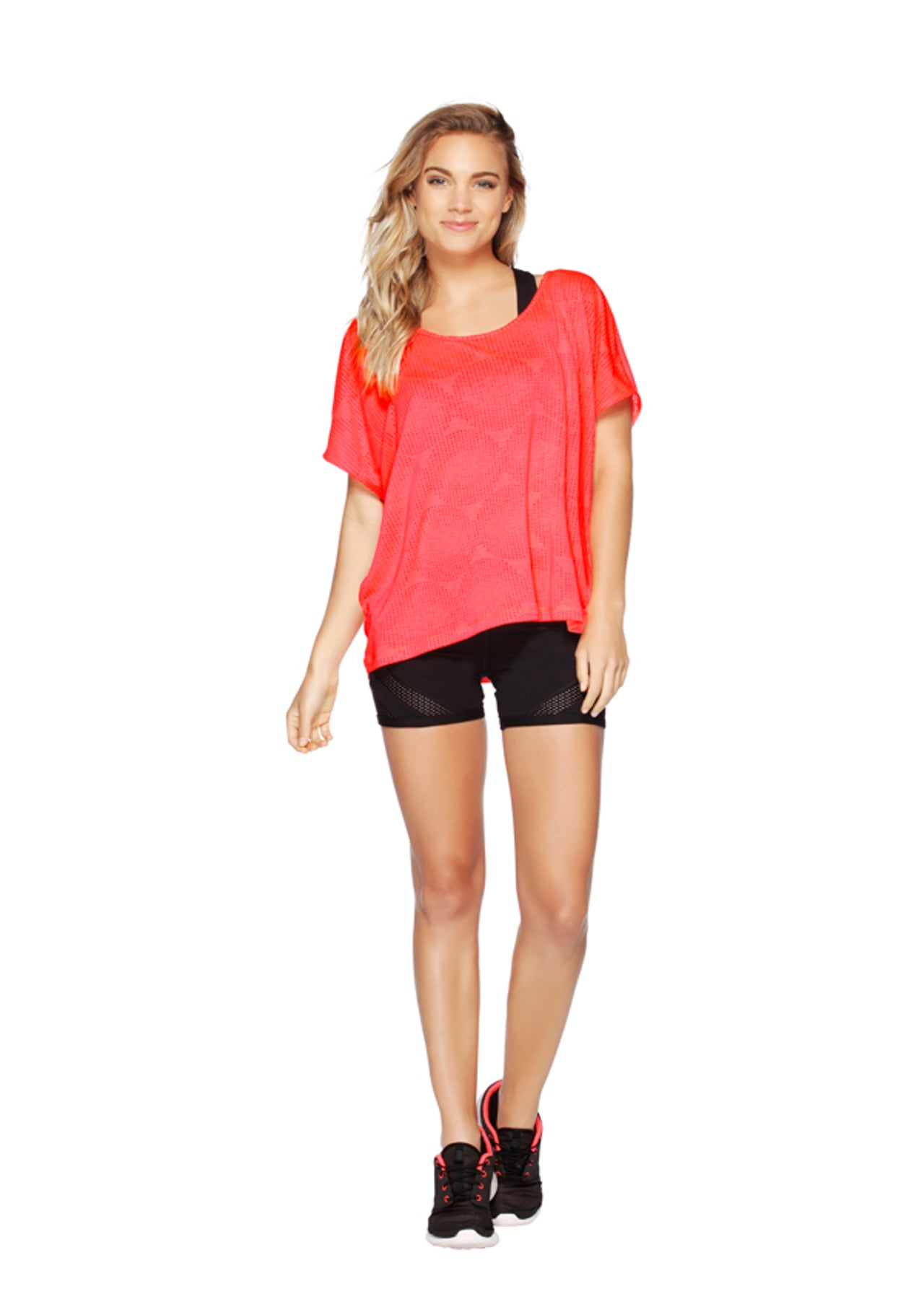 Lorna Jane Kelly Cropped S/Slv Top - Calypso