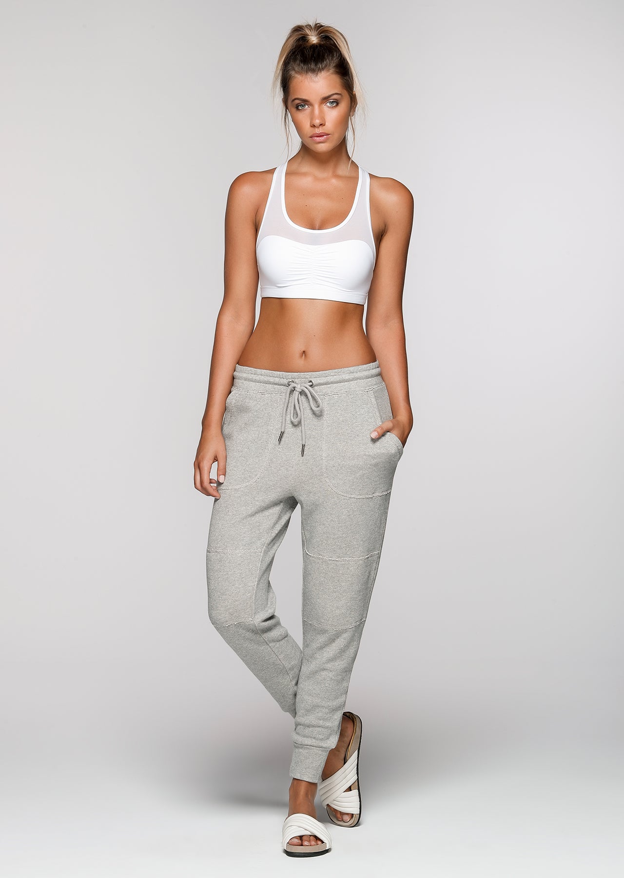 Lorna Jane Kendal Lounge Pants - Snow Grey Marl