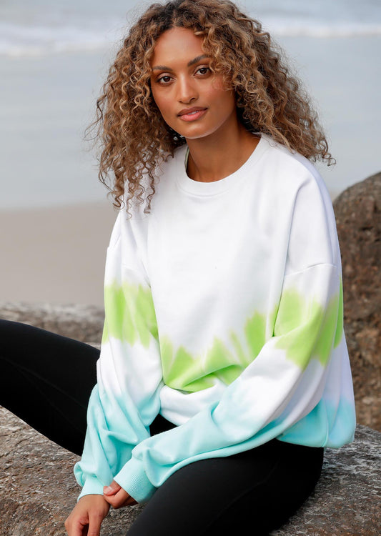 Lorna Jane Kick Back Oversized Sweat - Multi Tie Dye