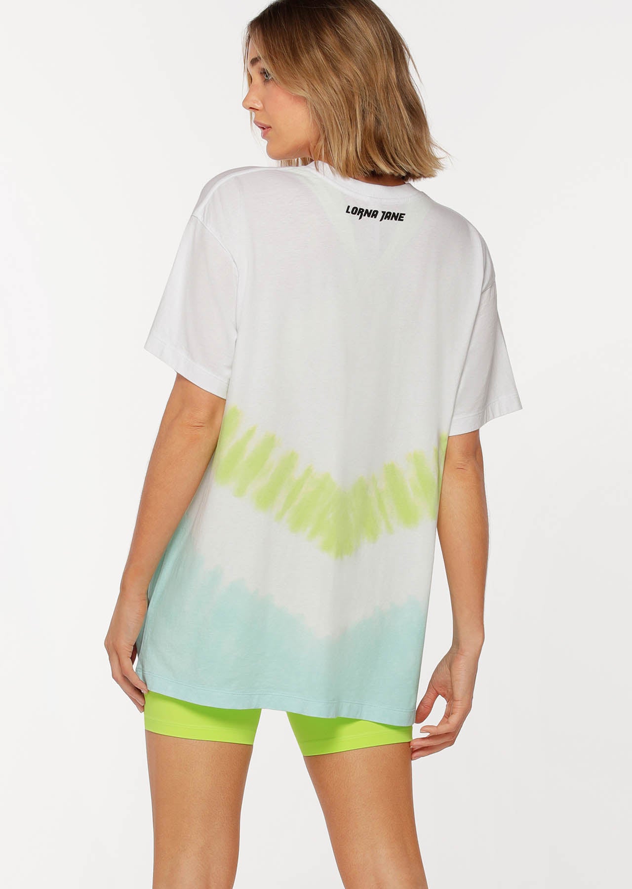 Lorna Jane Kick Back Oversized Tee - Multi Tie Dye
