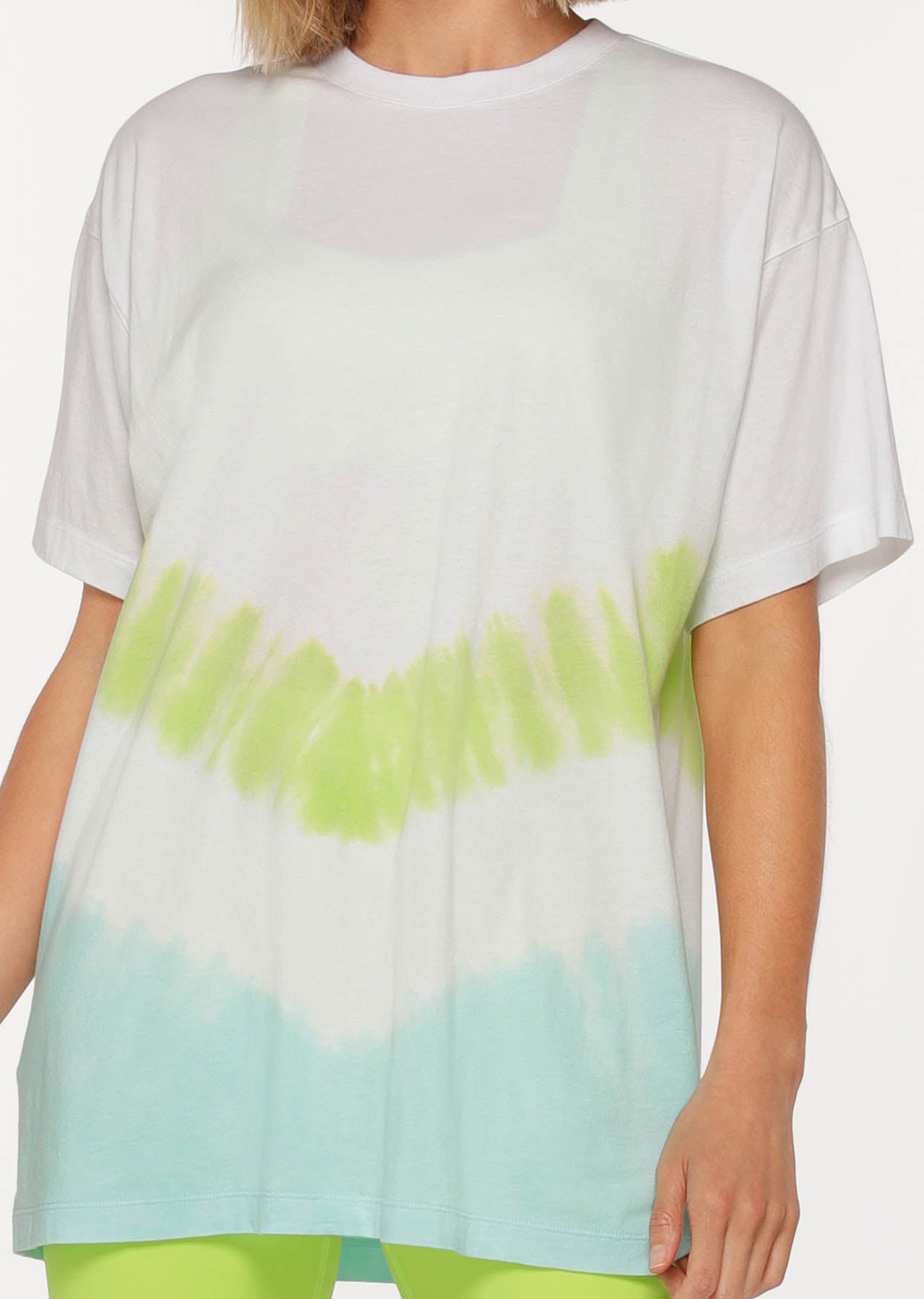 Lorna Jane Kick Back Oversized Tee - Multi Tie Dye