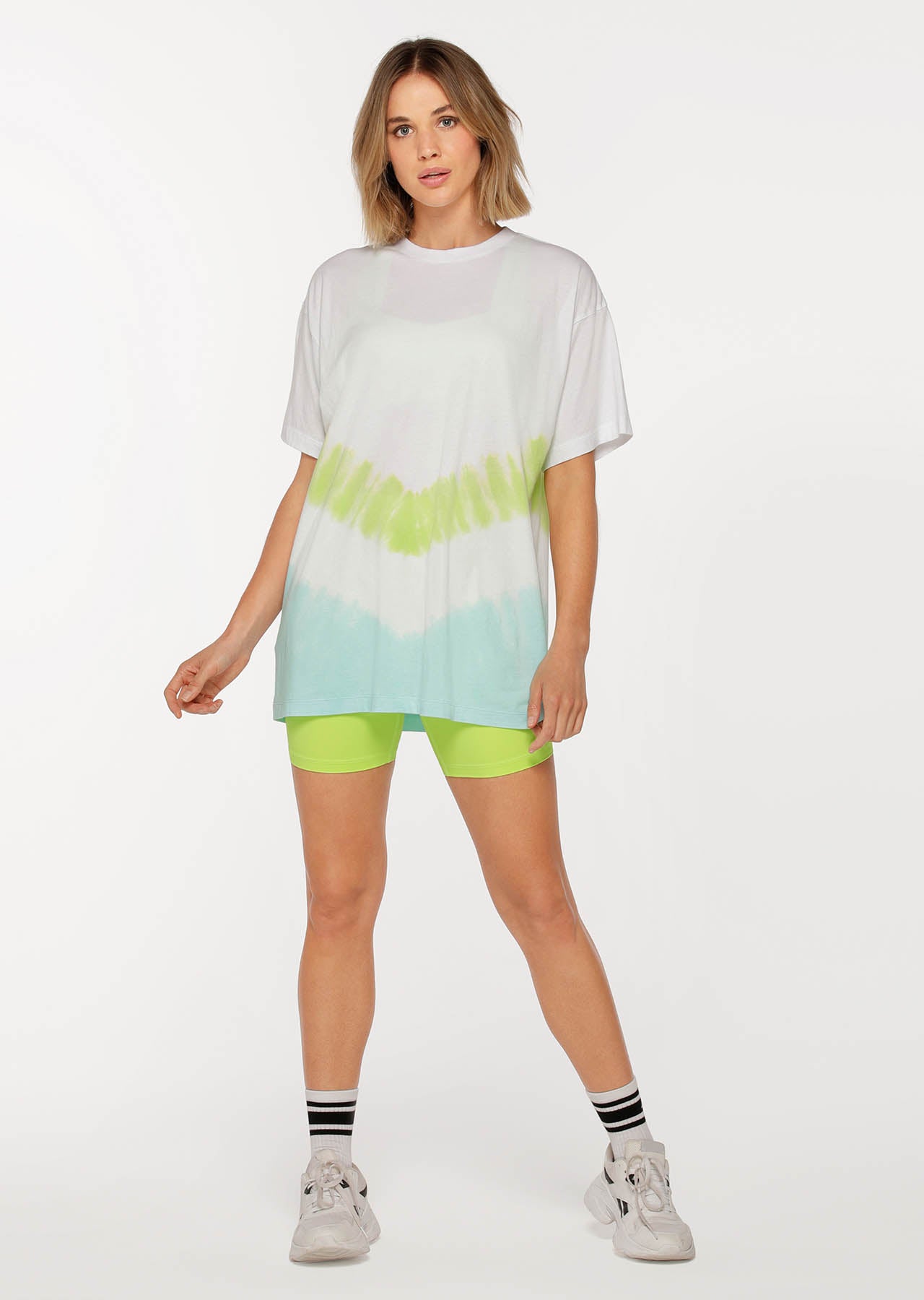Lorna Jane Kick Back Oversized Tee - Multi Tie Dye