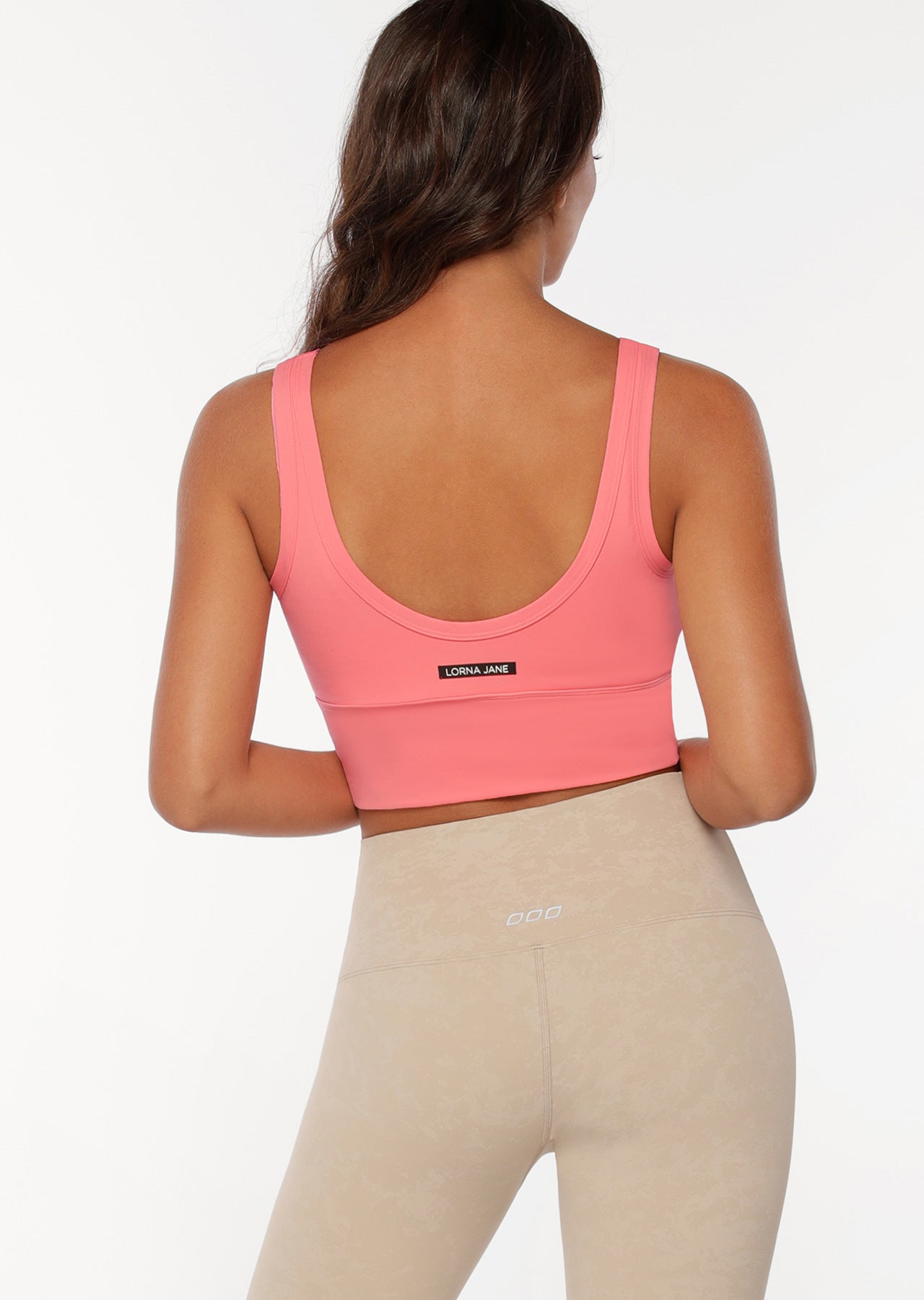 Lorna Jane Kimmy Cropped Active Tank - Pale Pink Grapefruit