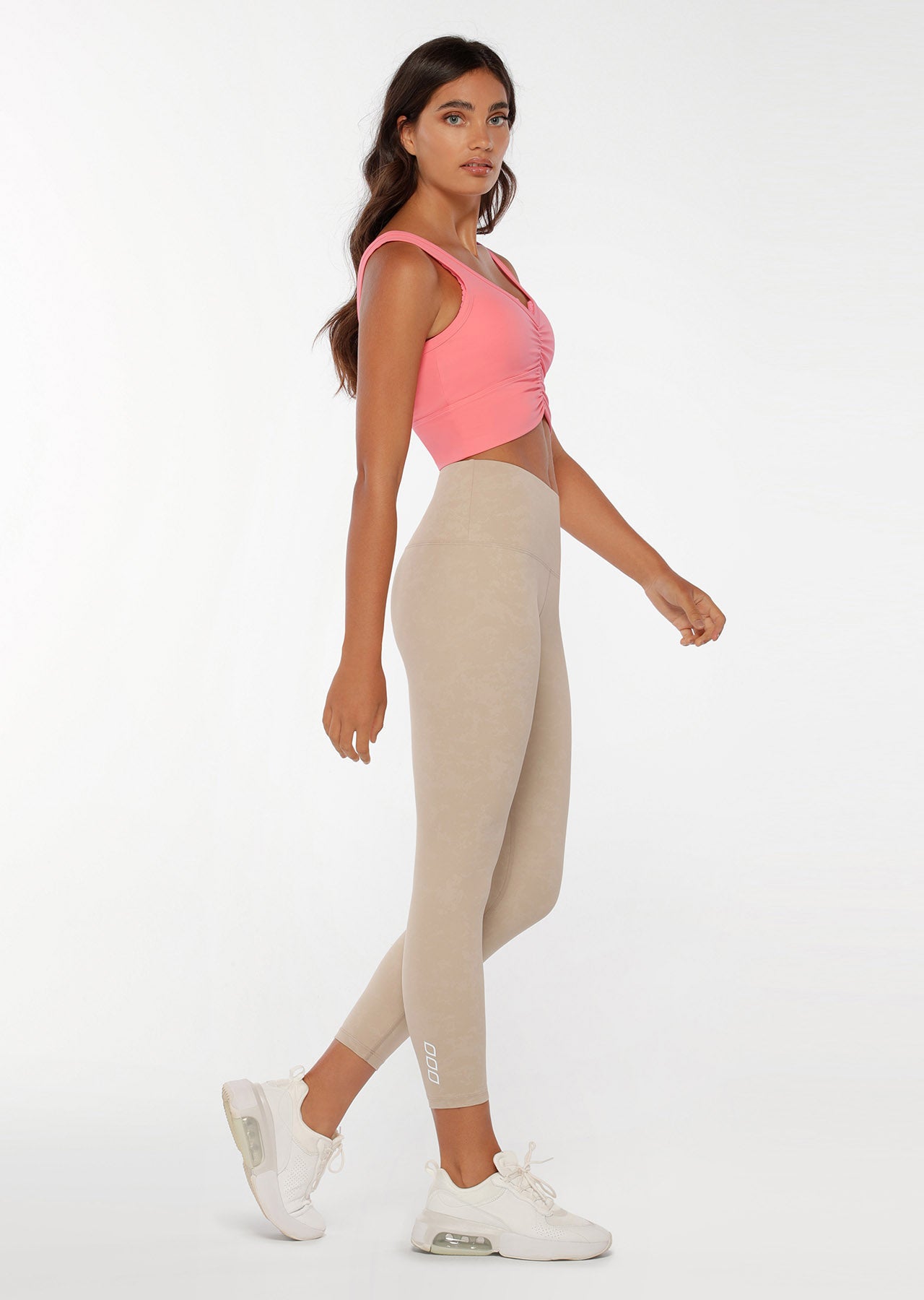 Lorna Jane Kimmy Cropped Active Tank - Pale Pink Grapefruit