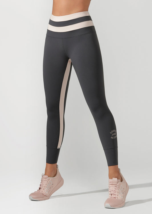 Lorna Jane Knock Out Ankle Biter Tight - Titanium/Petal