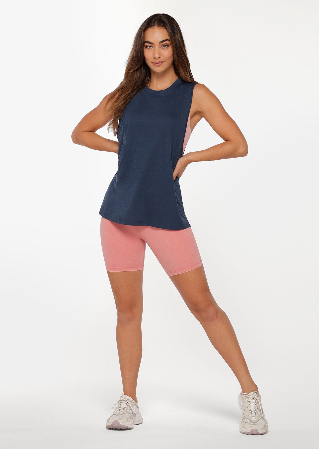 Lorna Jane Knock Out Muscle Tank - Pebble Blue