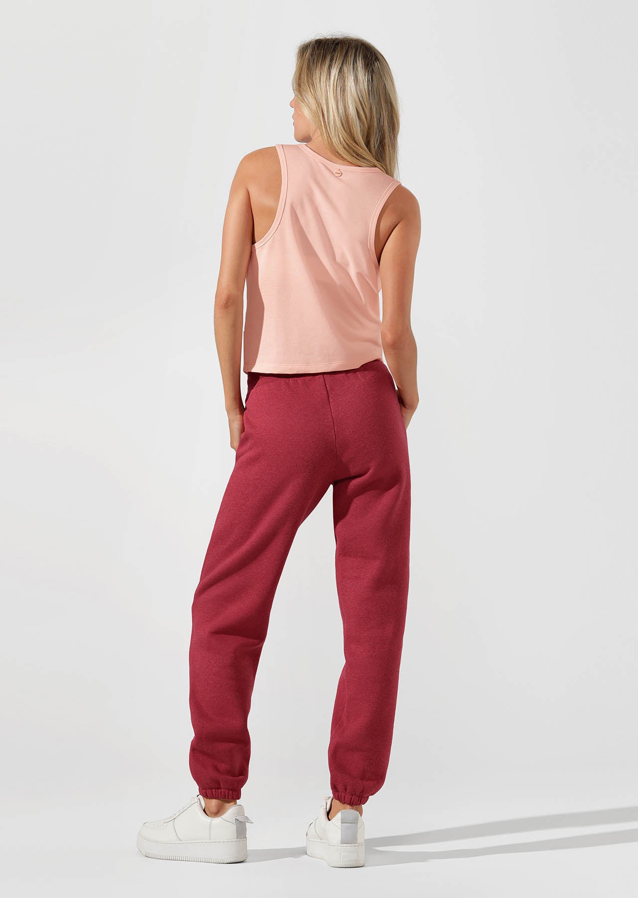 Lorna Jane Kourtney Tracksuit Pants - Dark Red Marl