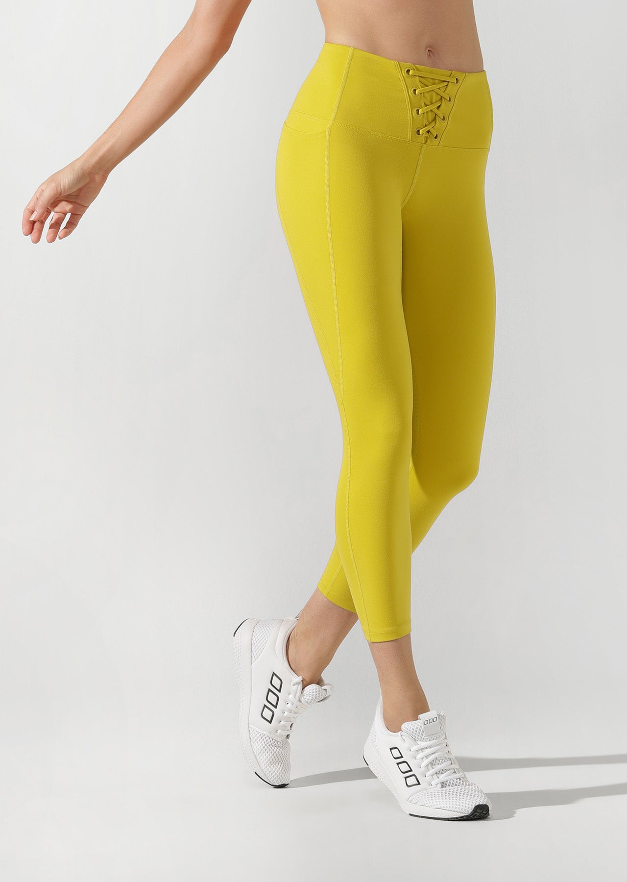 Lorna Jane Lace Up Ankle Biter Tight - Acid Yellow