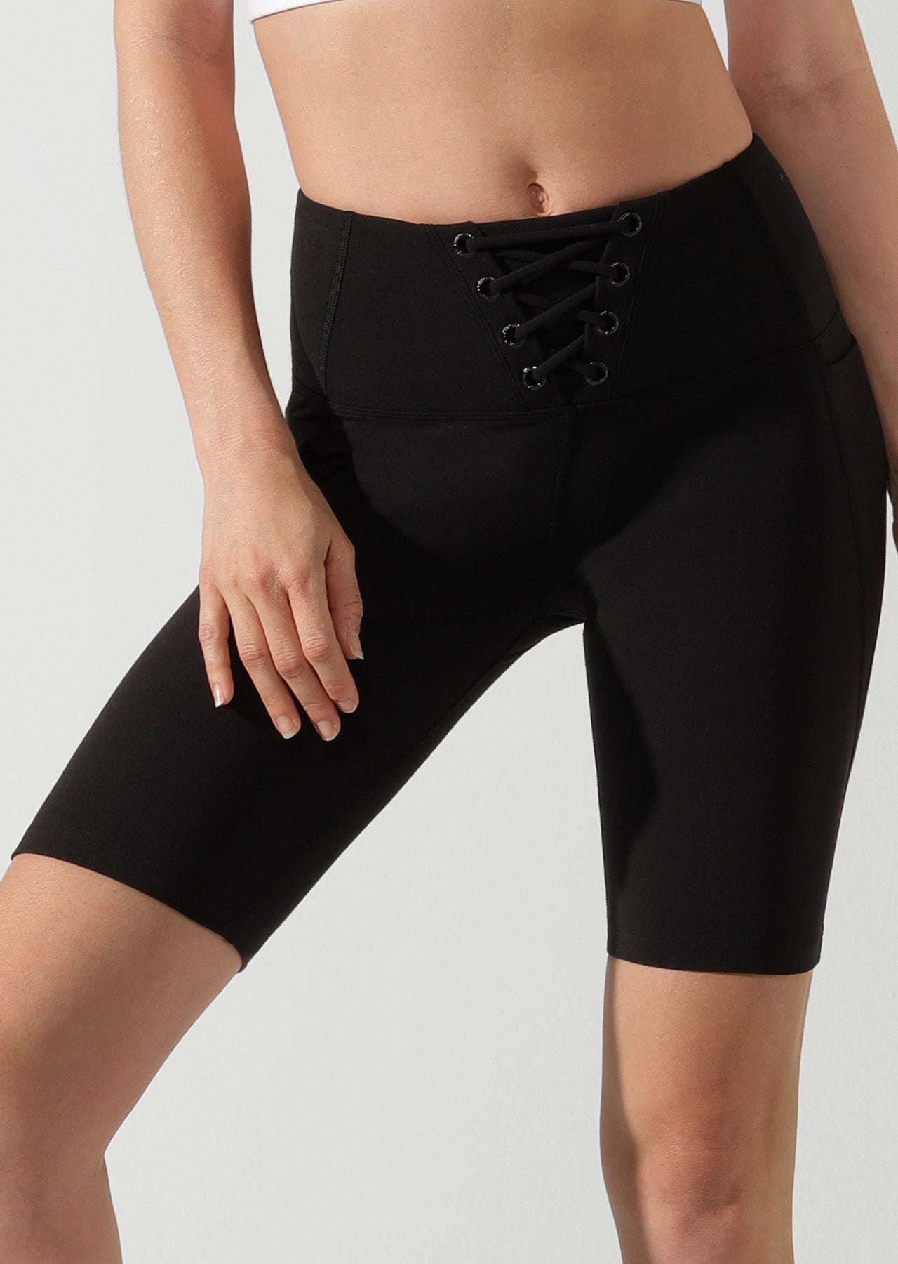 Lorna Jane Lace Up Bike Shorts - Black