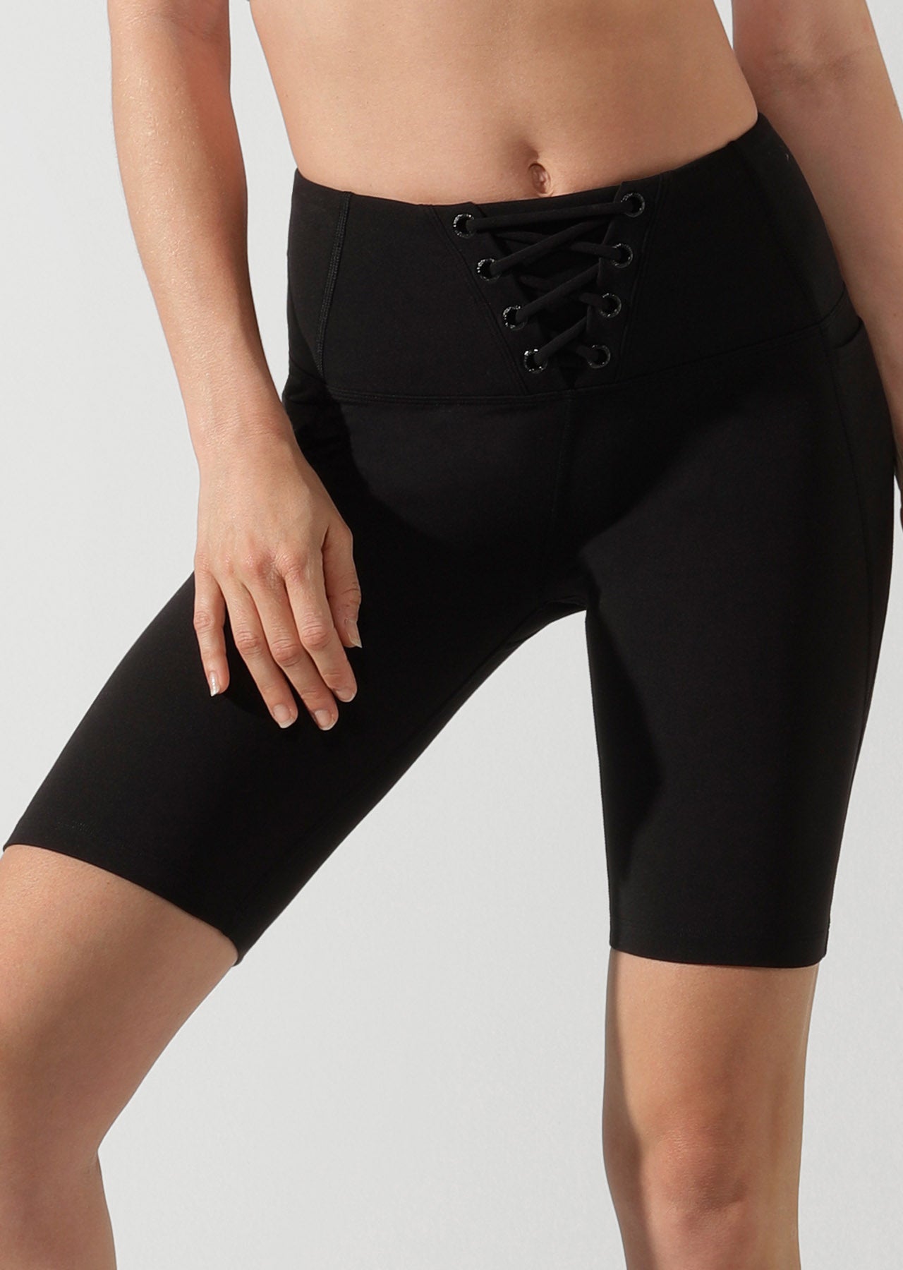 Lorna Jane Lace Up Bike Shorts - Black
