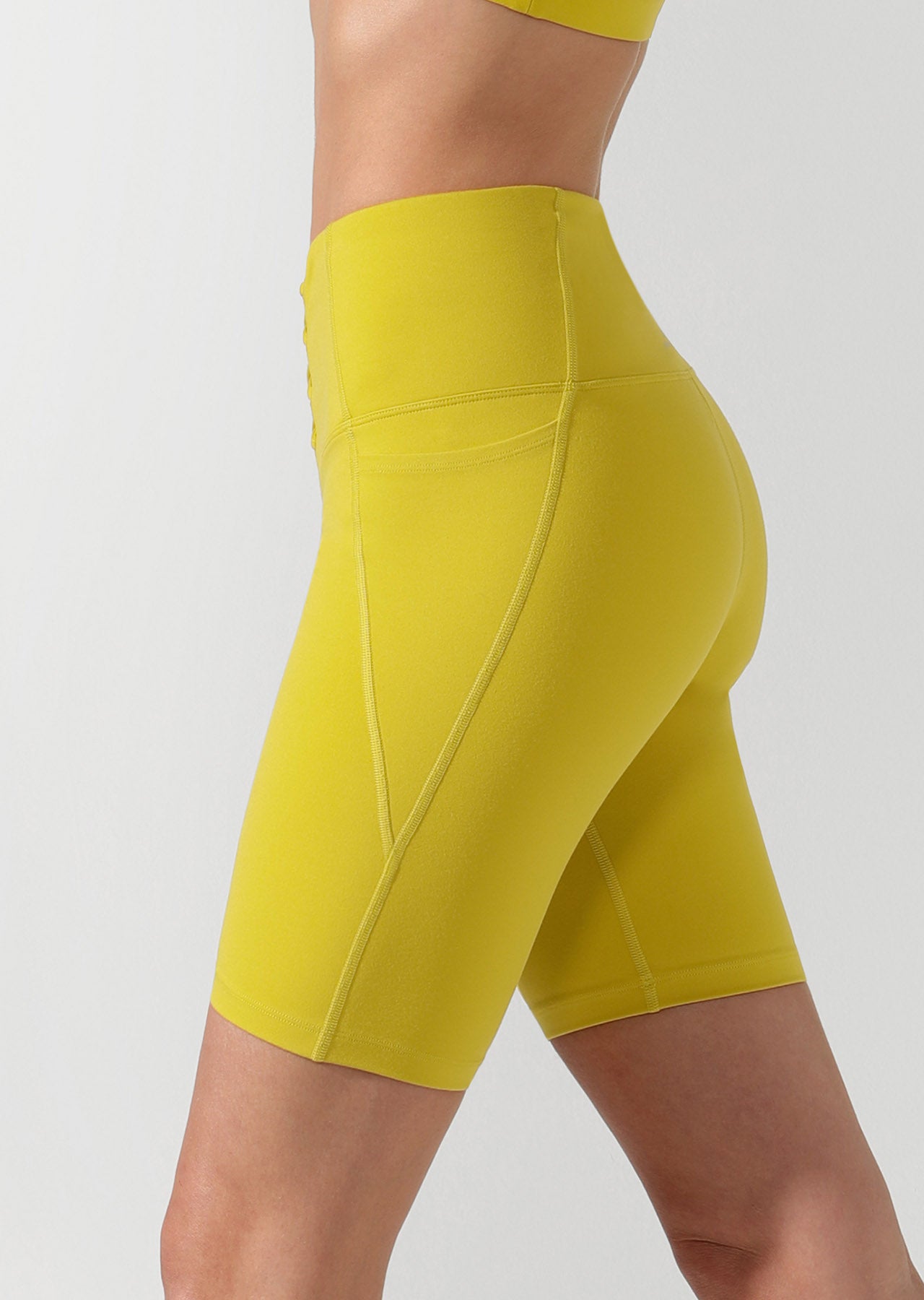 Lorna Jane Lace Up Bike Shorts - Acid Yellow