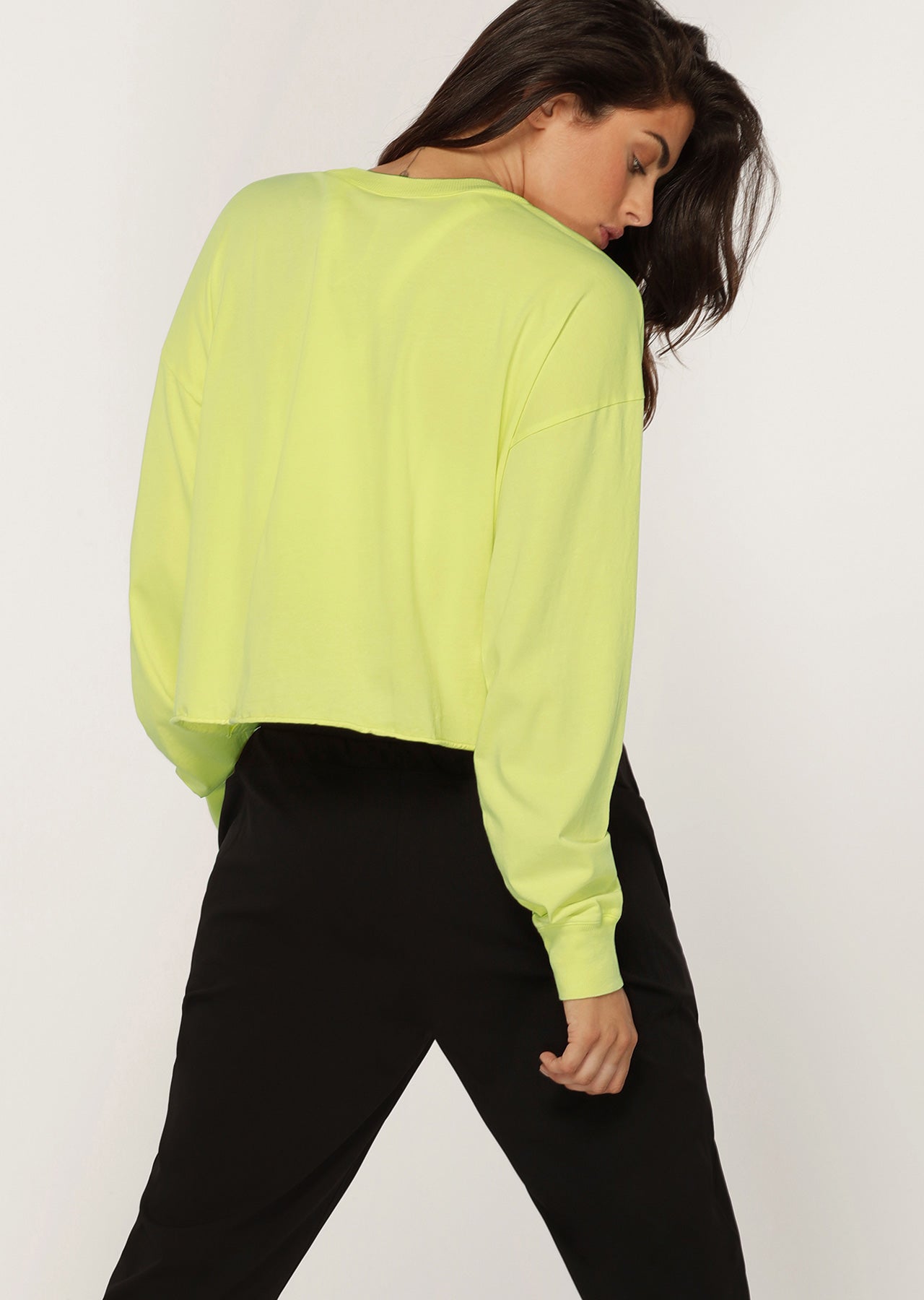 Lorna Jane Layer-Up Cropped Long Sleeve Tee - Citrus Pop