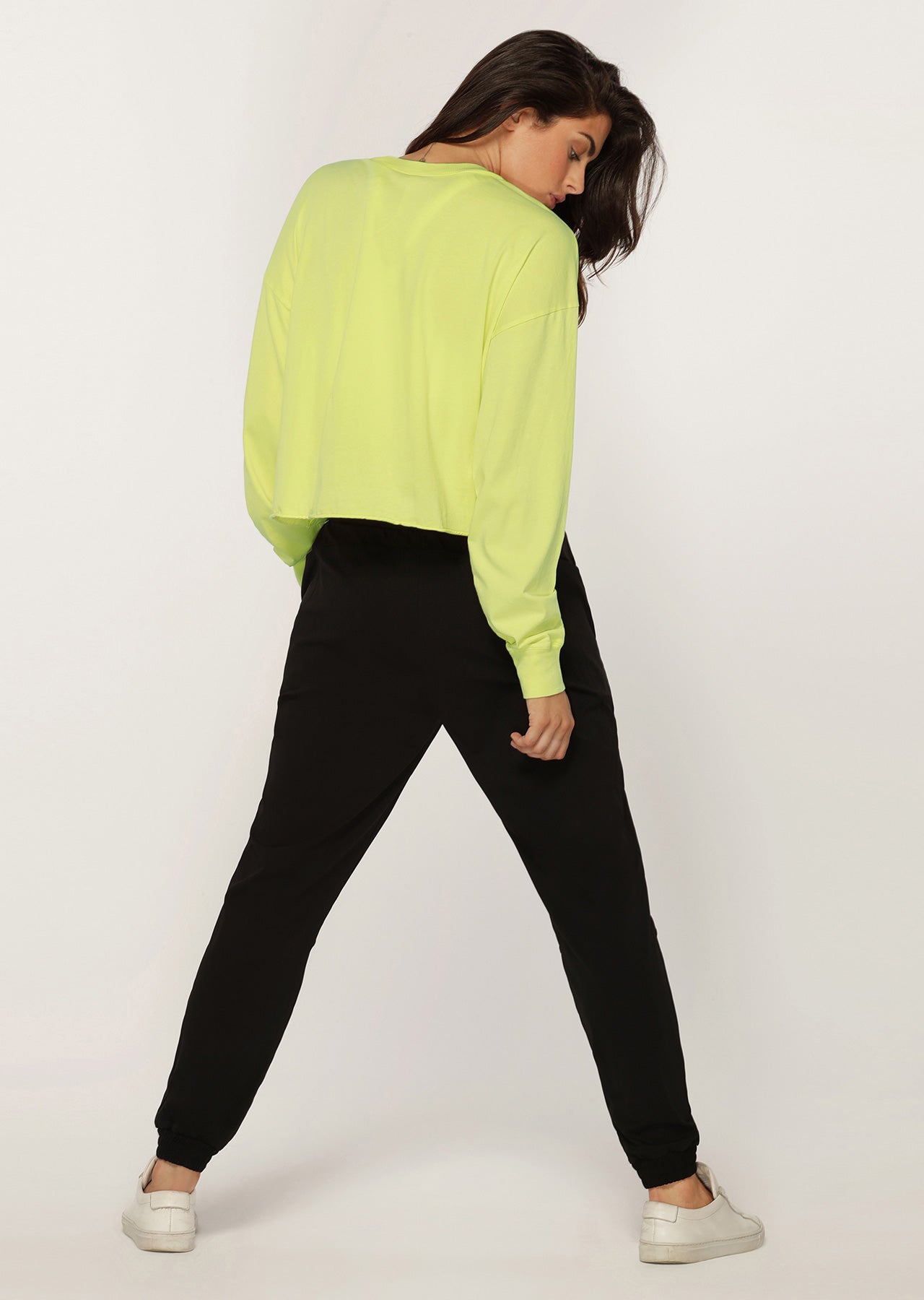 Lorna Jane Layer-Up Cropped Long Sleeve Tee - Citrus Pop