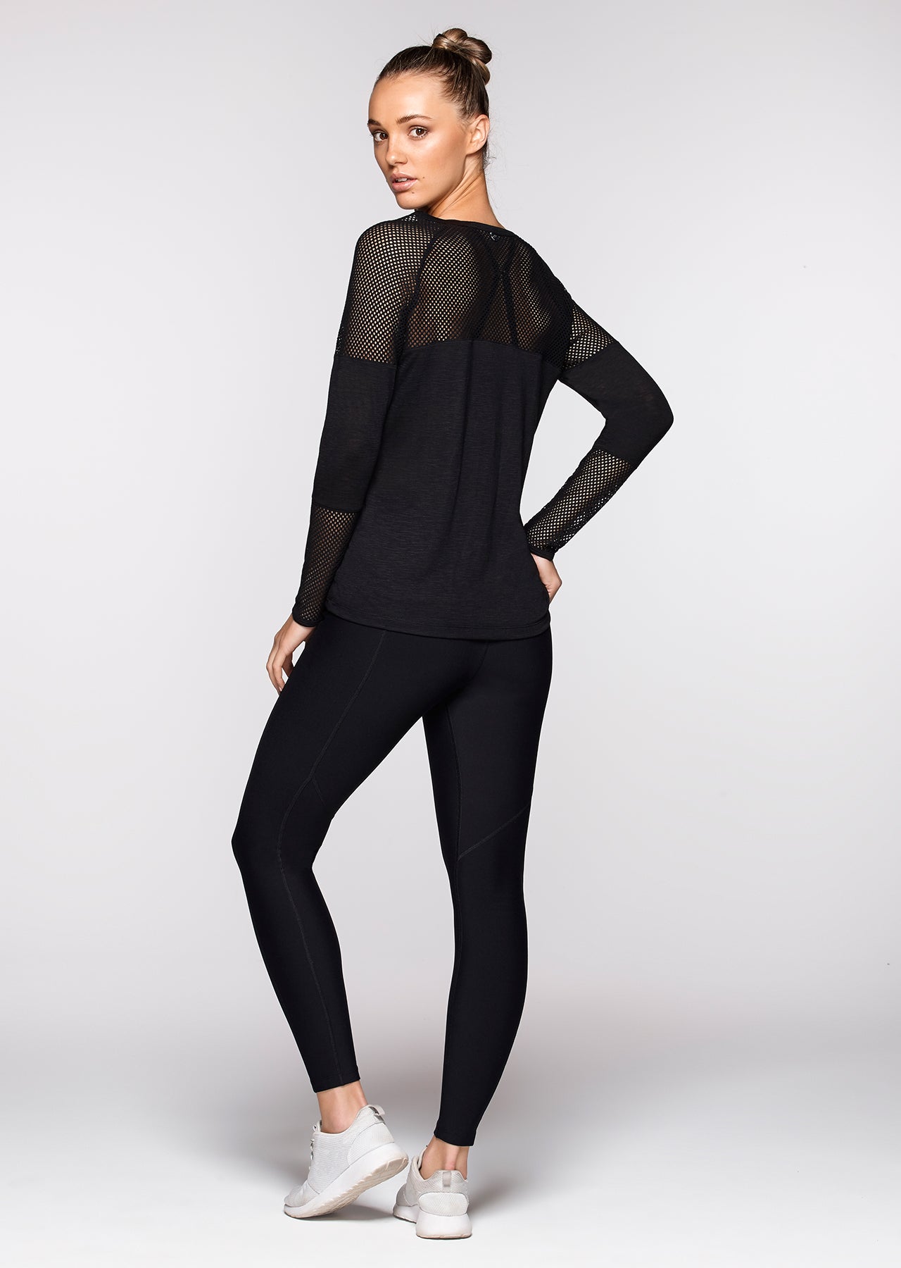 Lorna Jane Layered L/Slv Top - Black