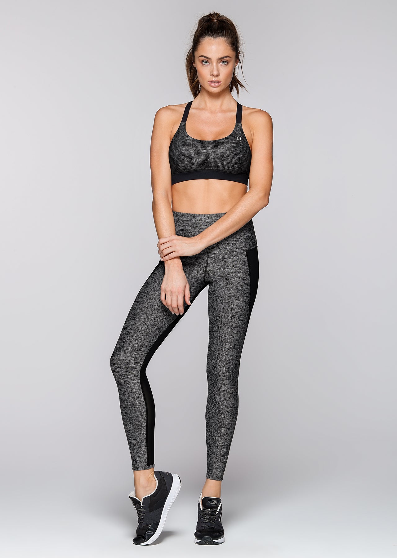 Lorna Jane Layla Ultimate Core F/L Tight - Black Marl/Black