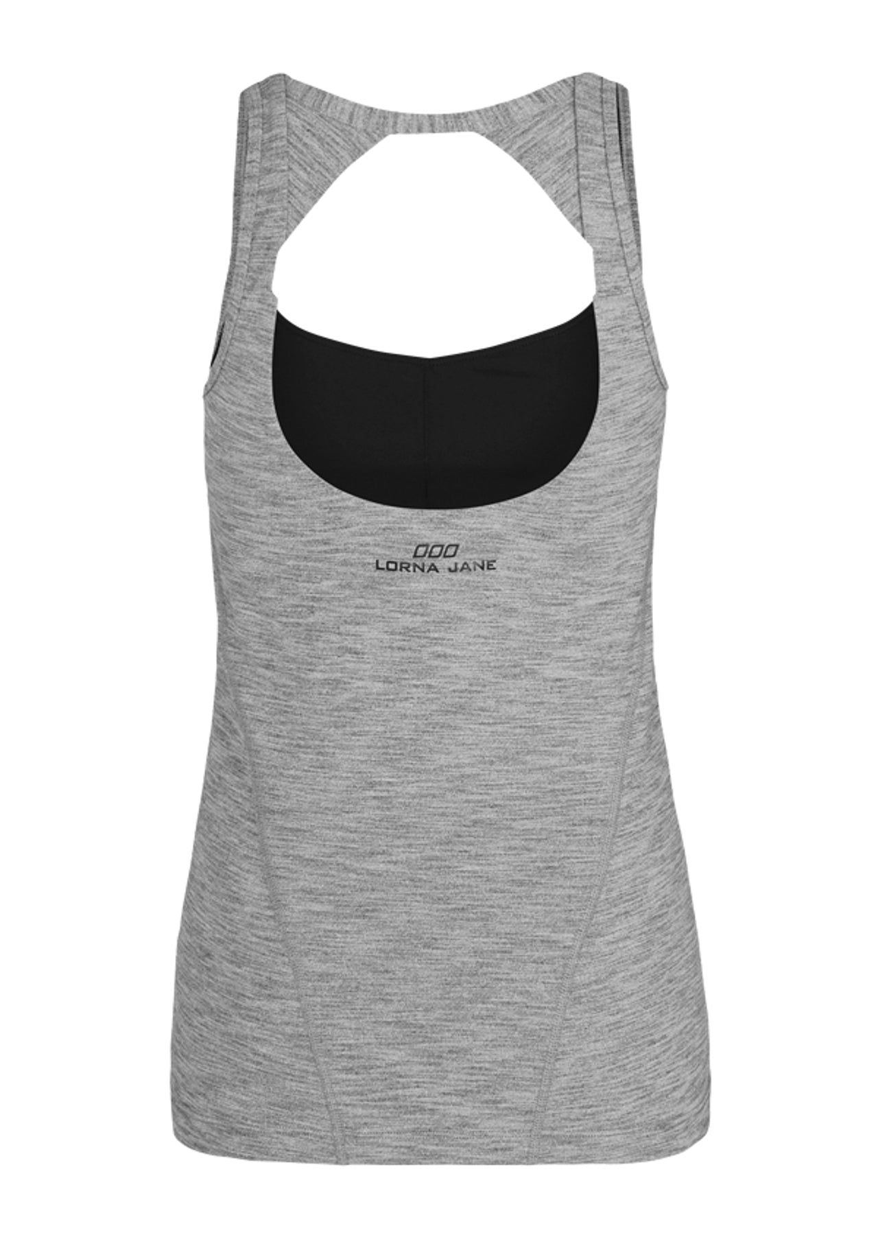 Lorna Jane Liberty Excel Tank - Mid Grey Marl Stripe