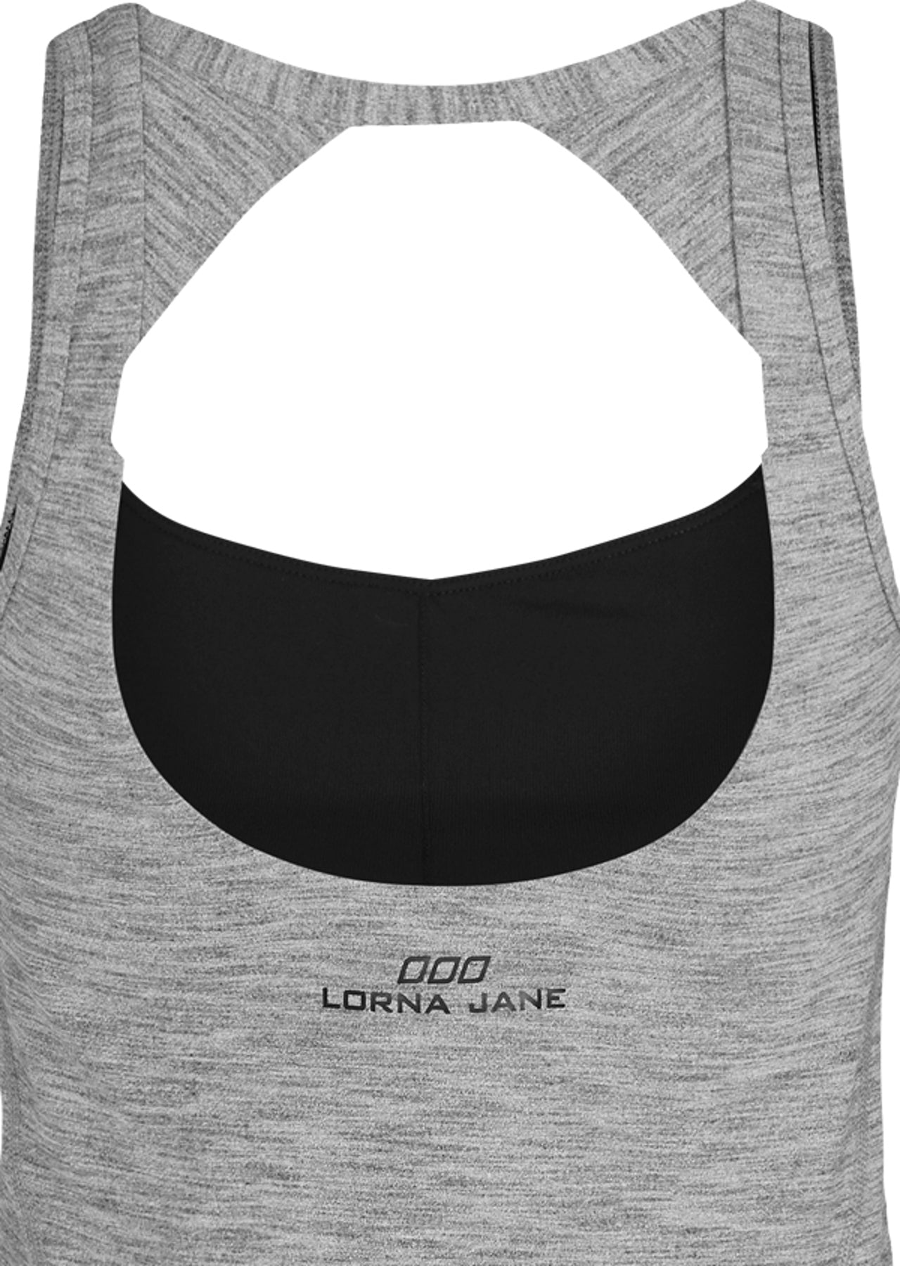 Lorna Jane Liberty Excel Tank - Mid Grey Marl Stripe