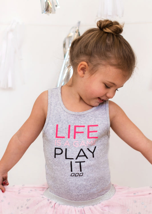 Lorna Jane Life Is A Game tank - Light Grey Marl