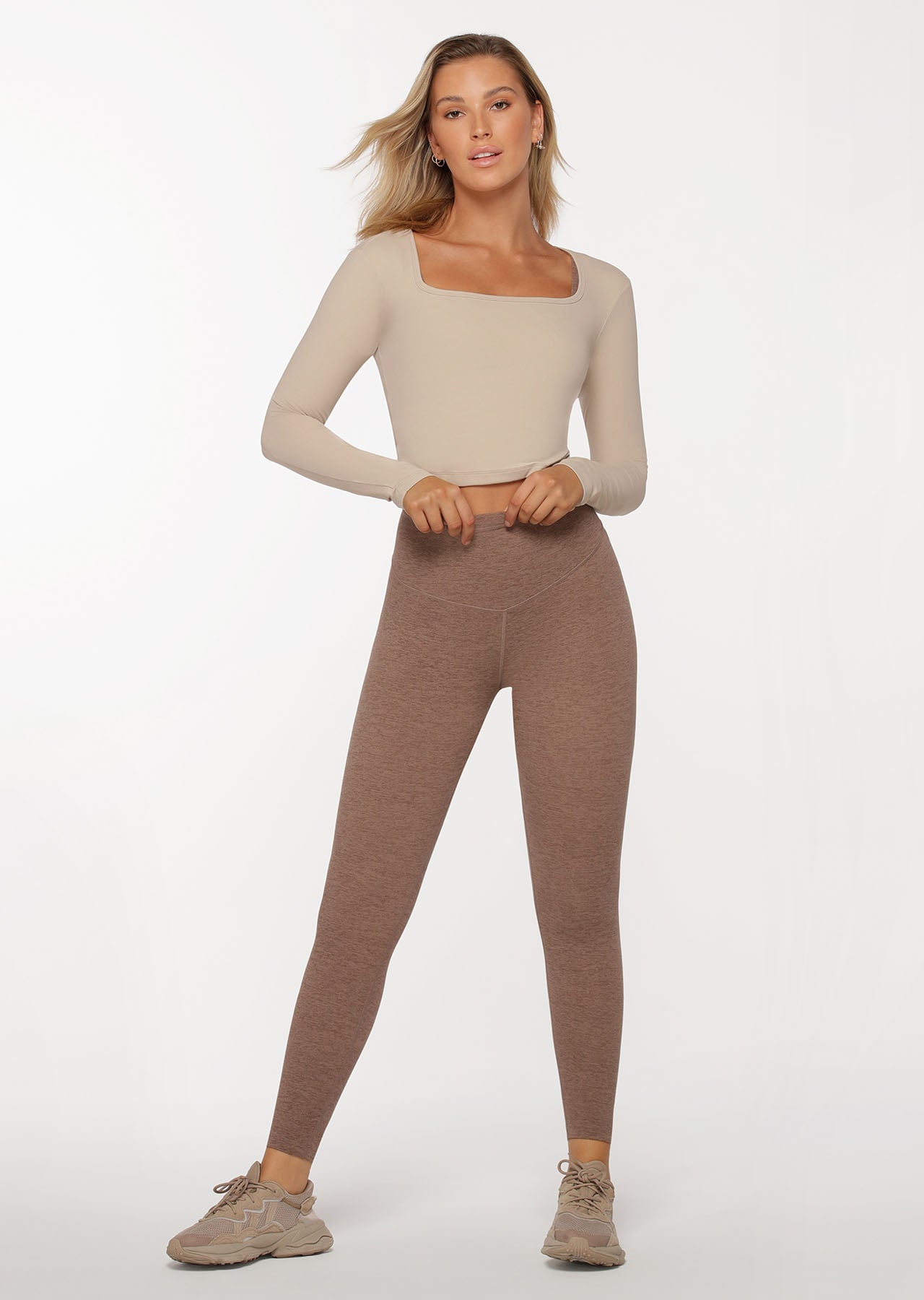 Lorna Jane Lifted Active Long Sleeve Top - Off White