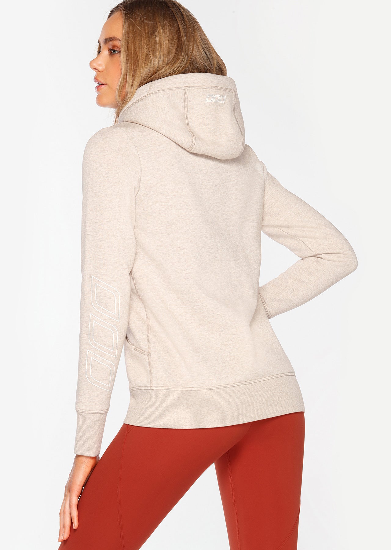 Lorna Jane LJ Active Hoodie - Off White Marl