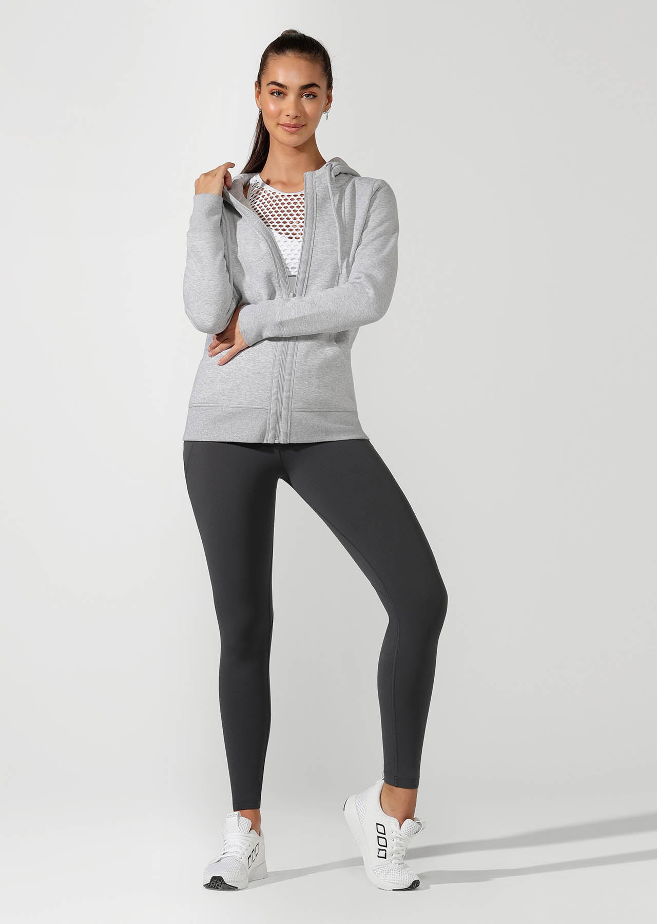Lorna Jane LJ Active Hoodie - Grey Marl