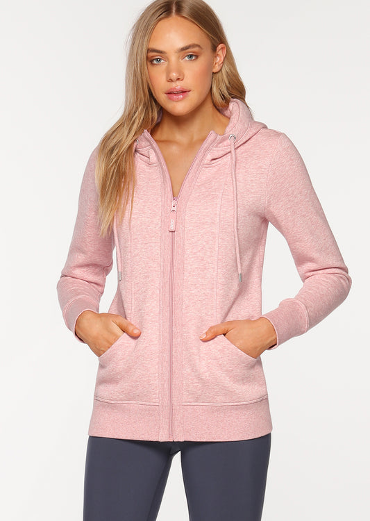 Lorna Jane LJ Active Hoodie - Dusty Rose Marl