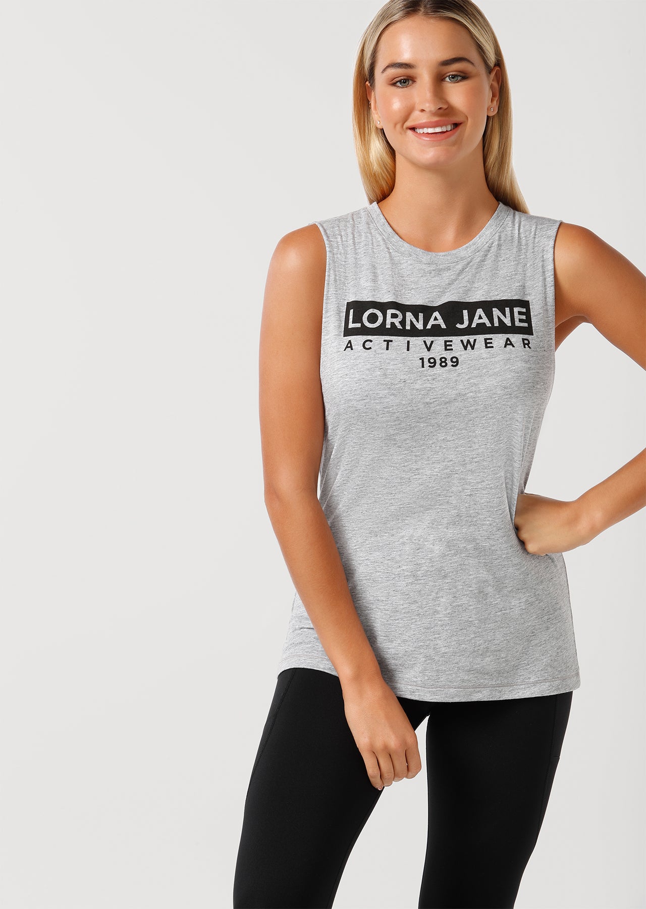 Lorna Jane LJ Athleisure Muscle Tank - Grey Marl