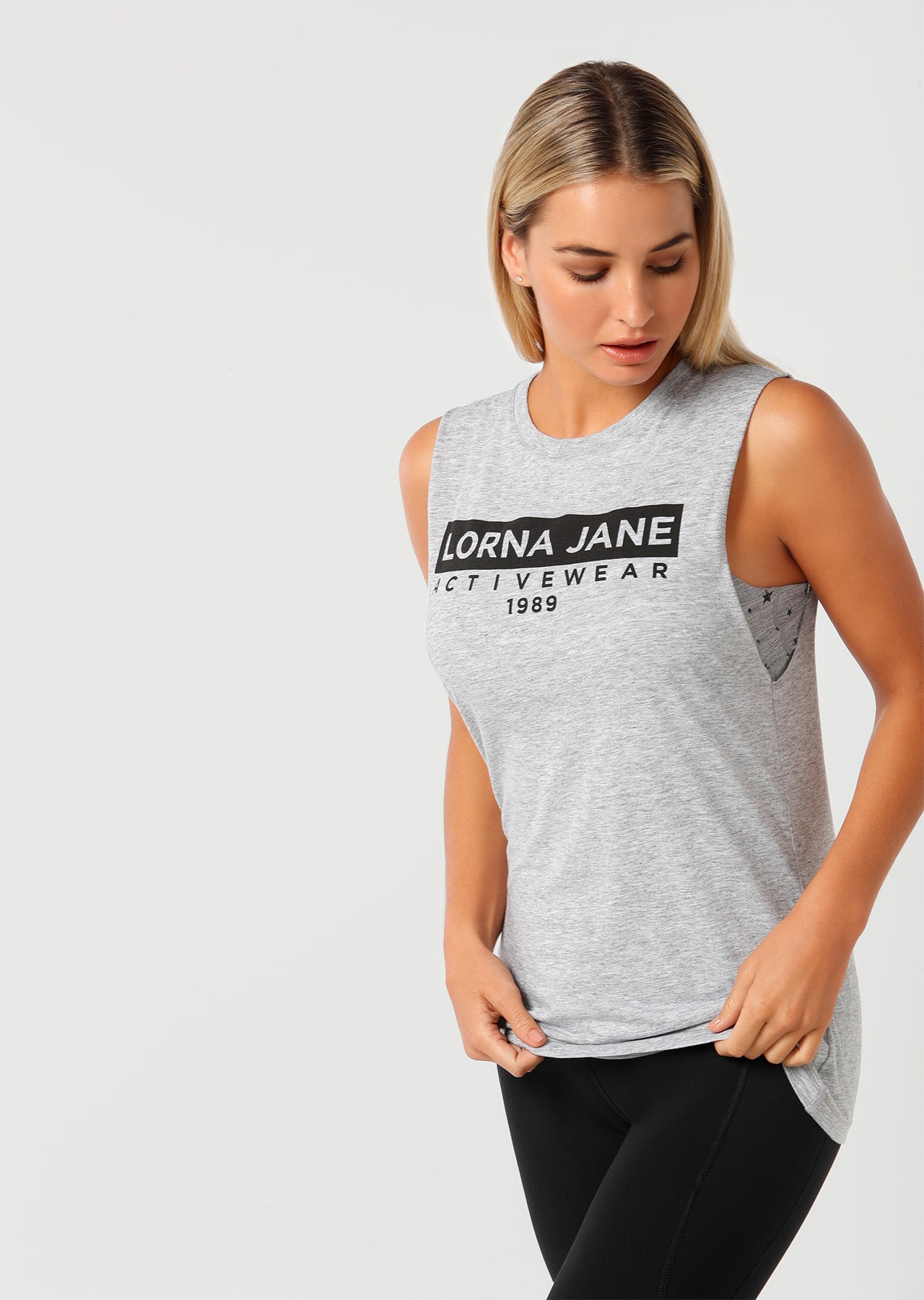 Lorna Jane LJ Athleisure Muscle Tank - Grey Marl