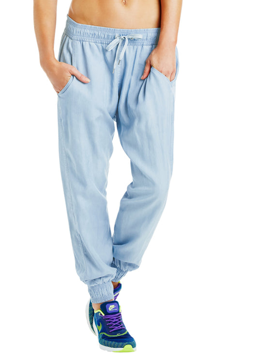 Lorna Jane LJ Chambray Harem Pants - Pale Blue