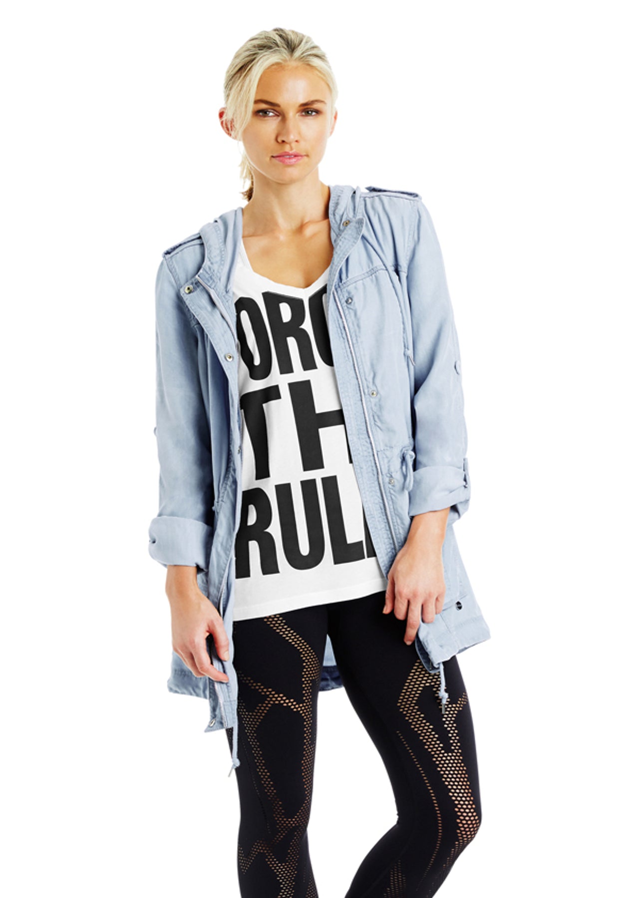 Lorna Jane LJ Chambray Parka - Pale Blue