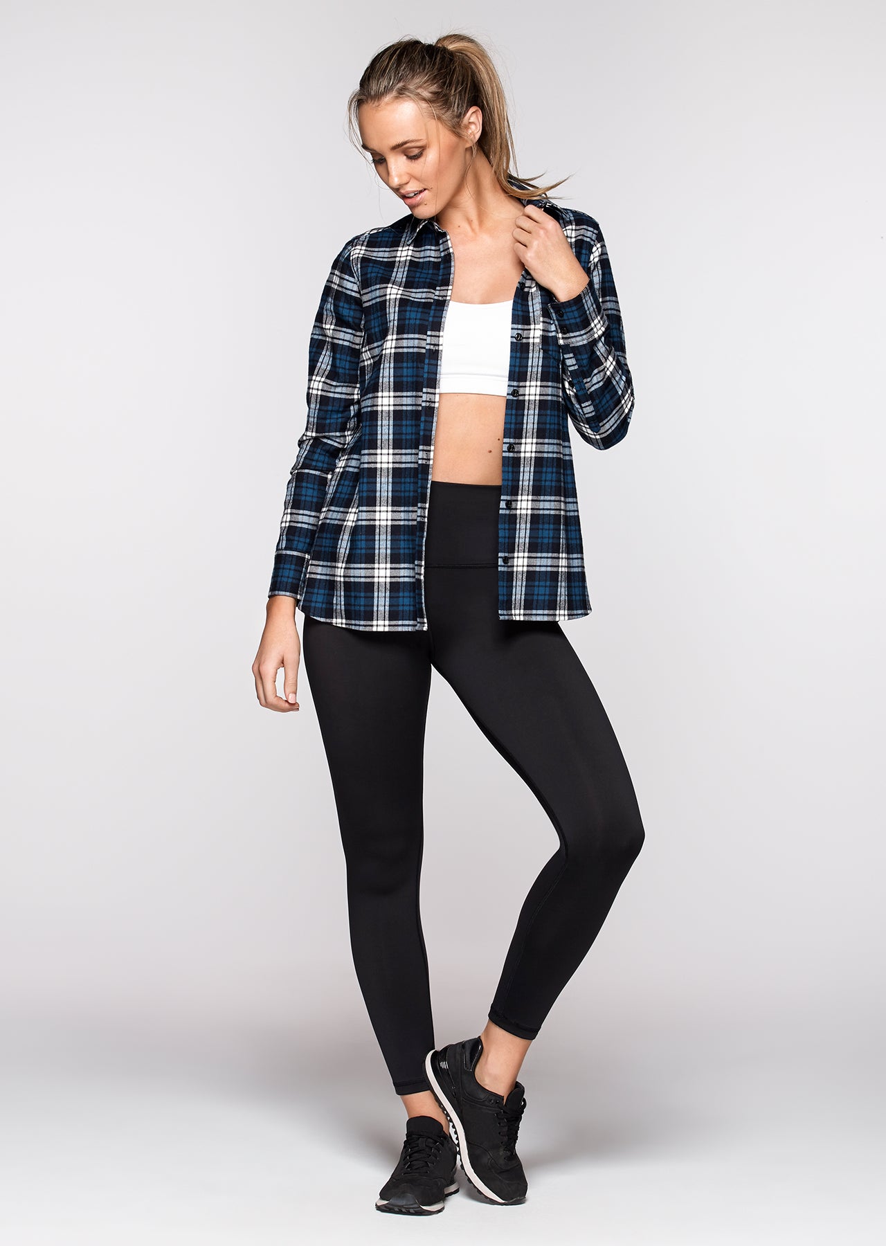 Lorna Jane LJ Flannel Shirt - Blue Check