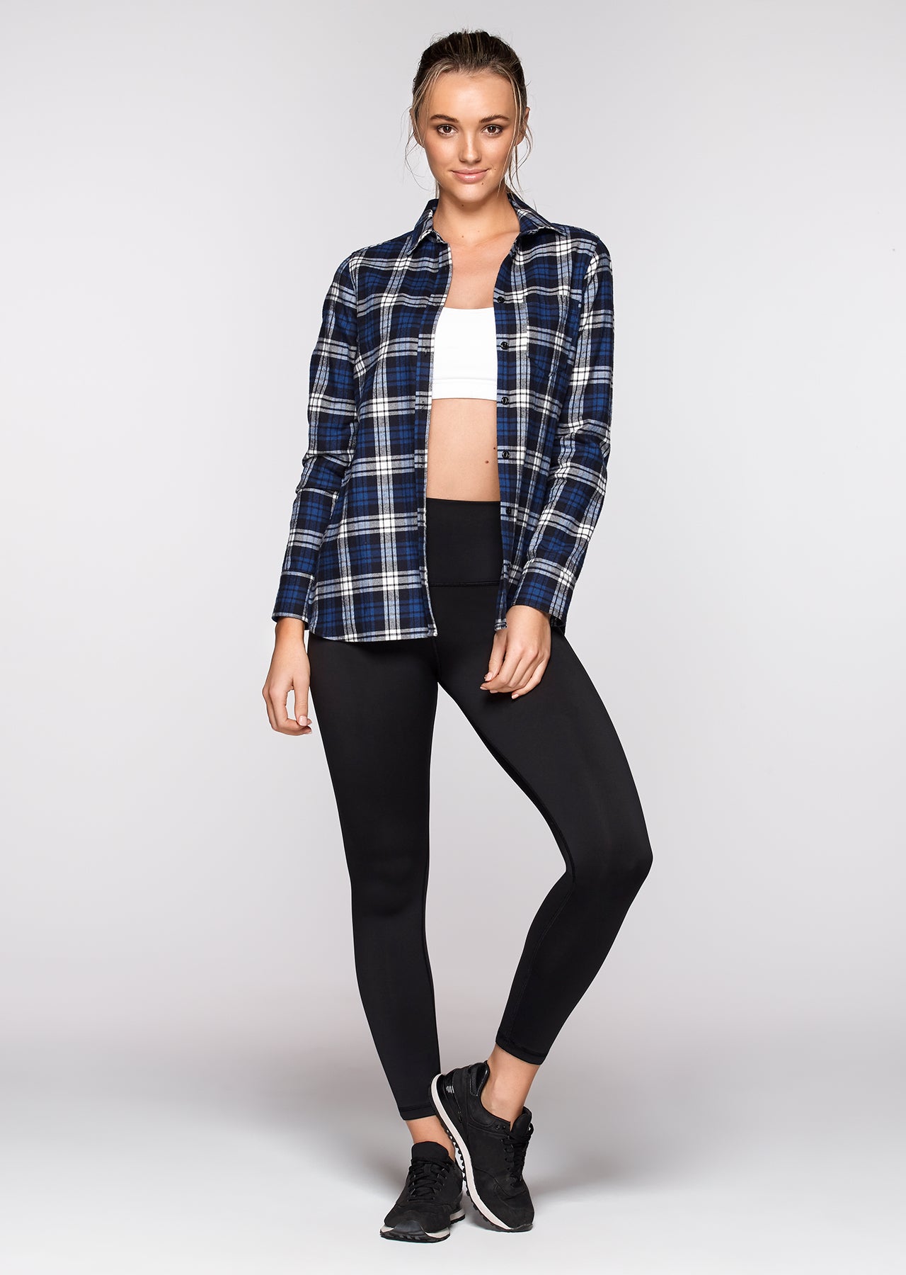 Lorna Jane LJ Flannel Shirt - Blue Check