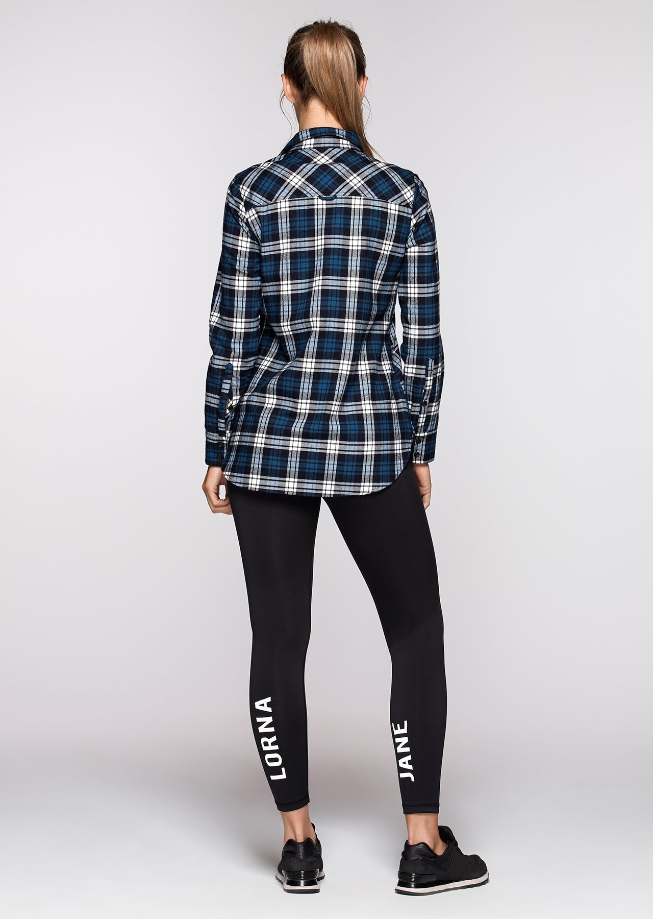 Lorna Jane LJ Flannel Shirt - Blue Check