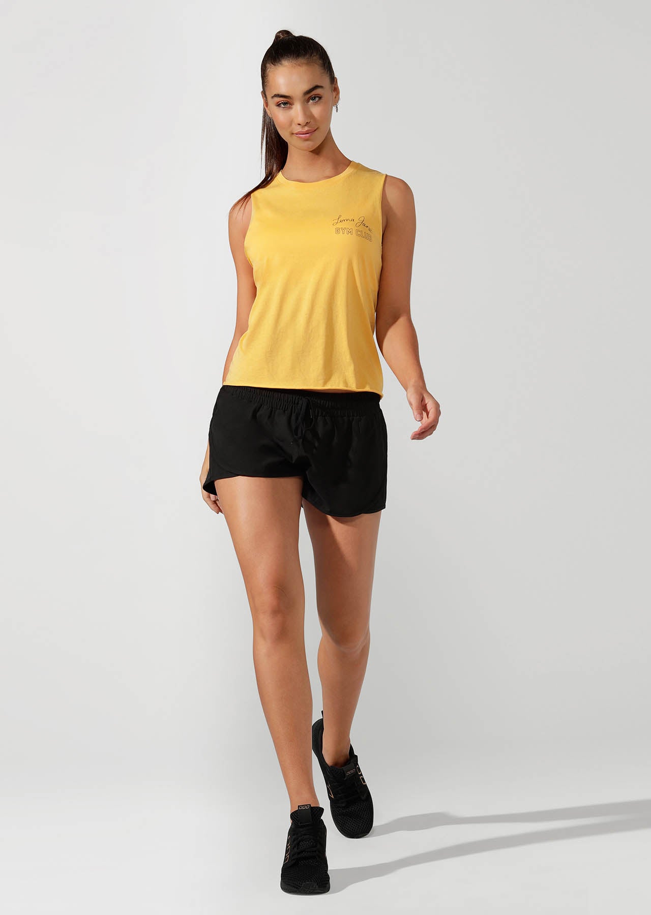 Lorna Jane LJ Gym Club Cropped Tank - Sunshine