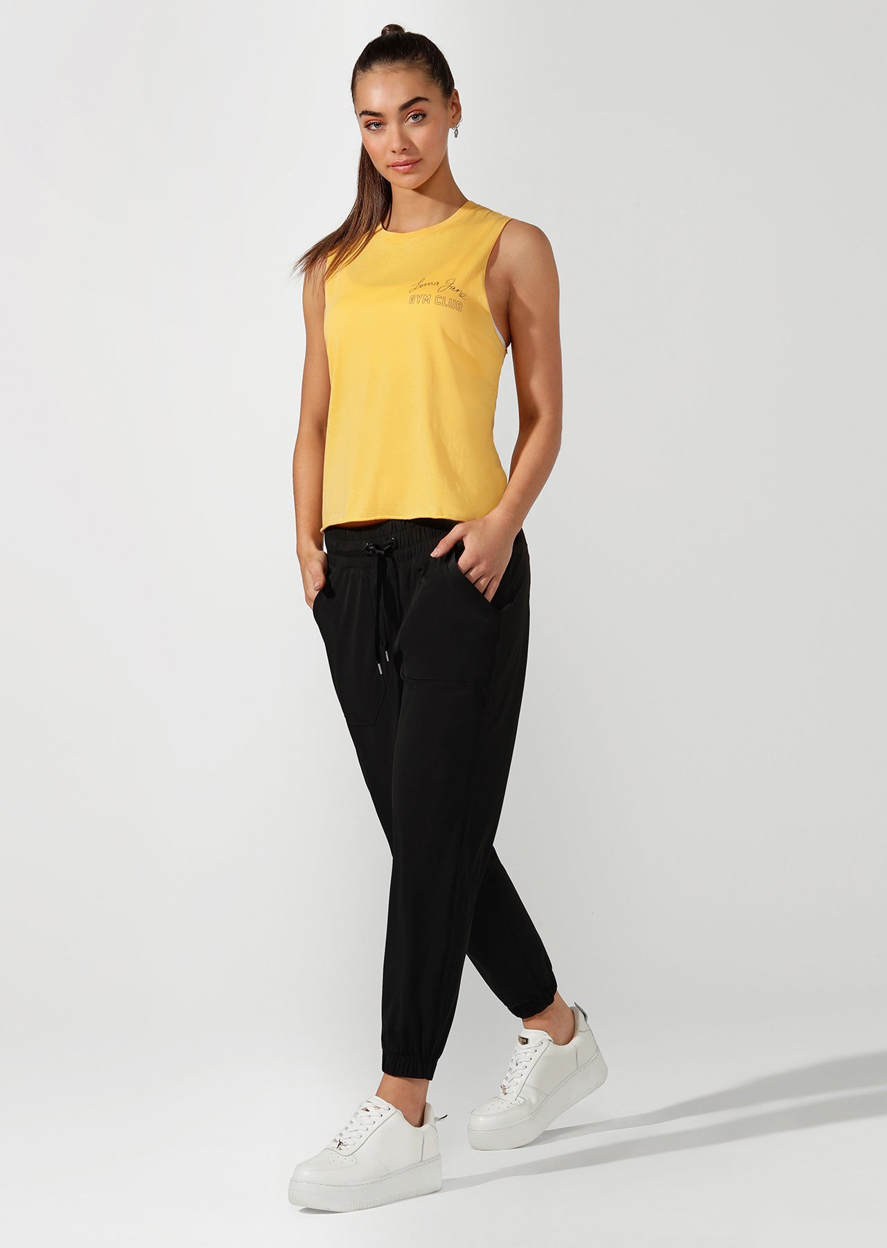 Lorna Jane LJ Gym Club Cropped Tank - Sunshine