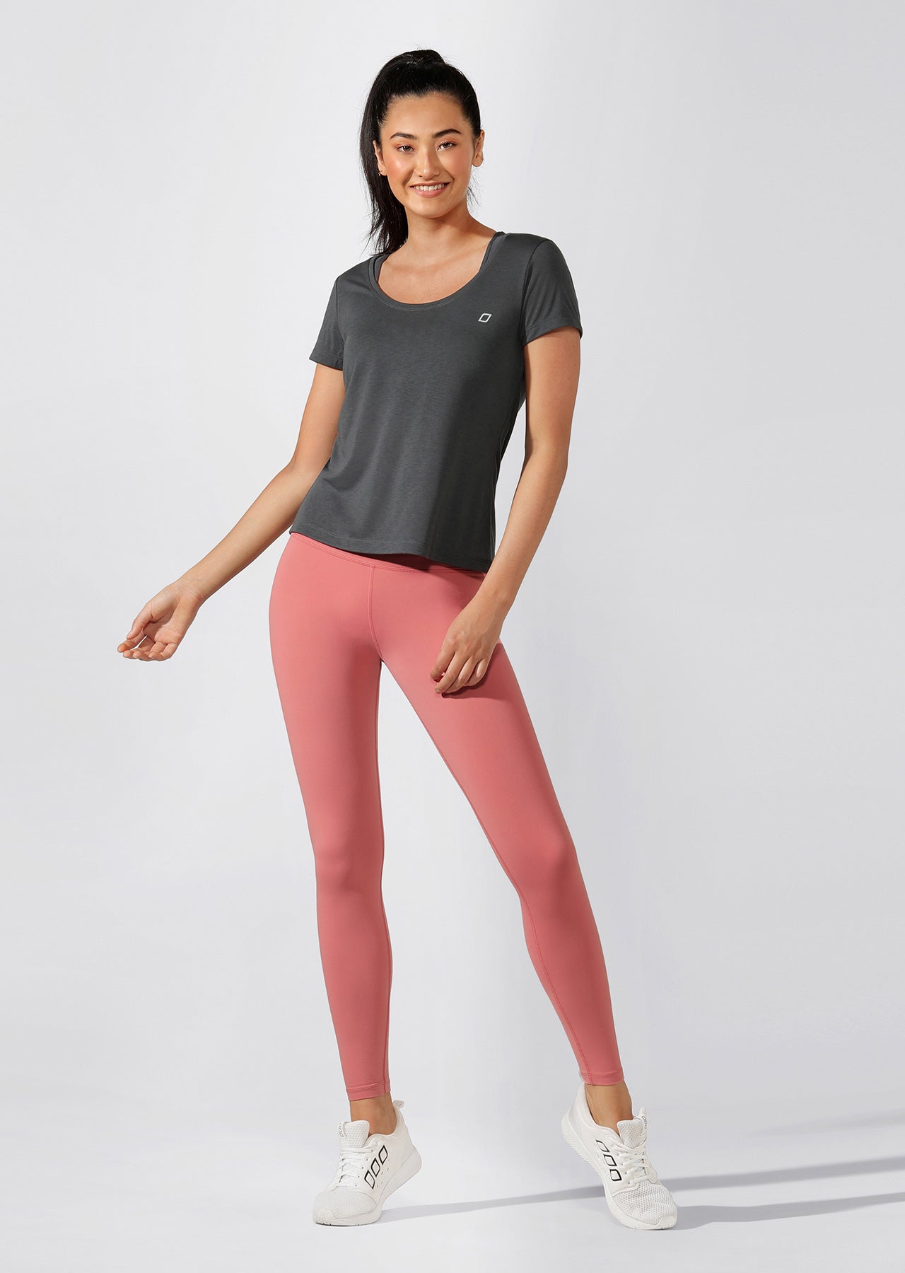 Lorna Jane LJ Iconic Slim Fit Active Tee - Titanium