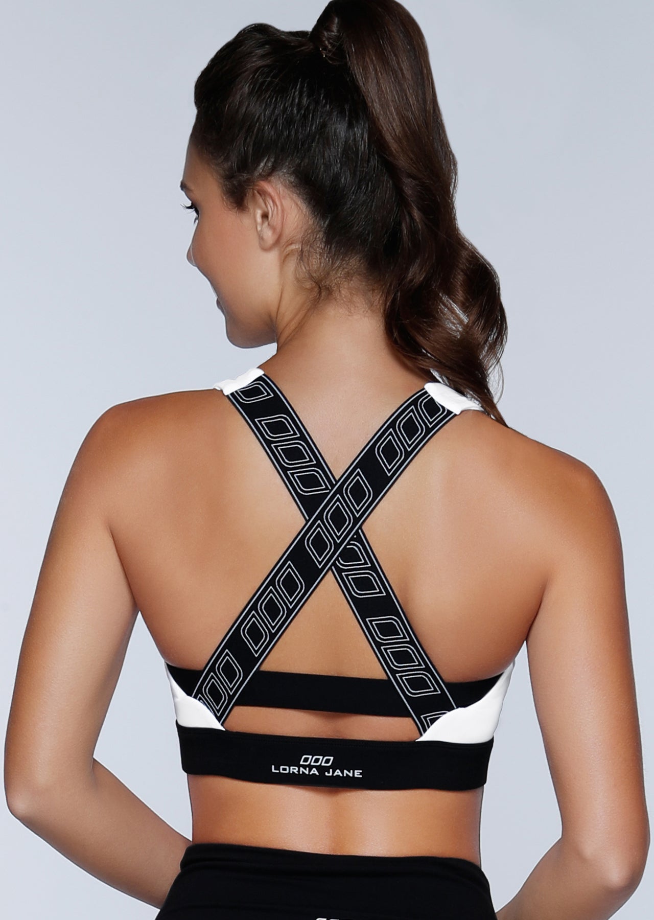Lorna Jane LJ Iconic Sports Bra - White/Black