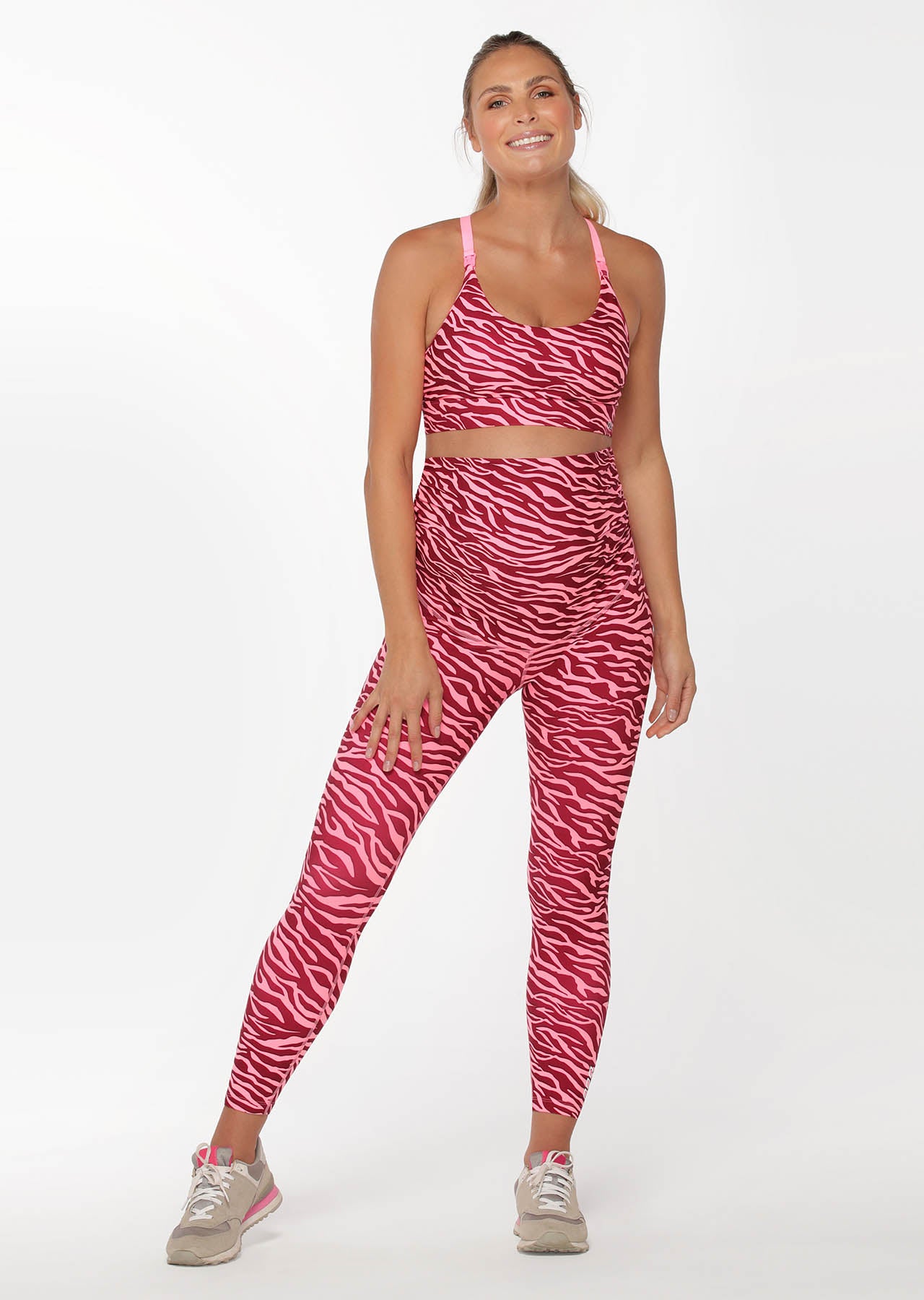 Lorna Jane LJ Maternity Ankle Biter Leggings - Bright Zebra Print