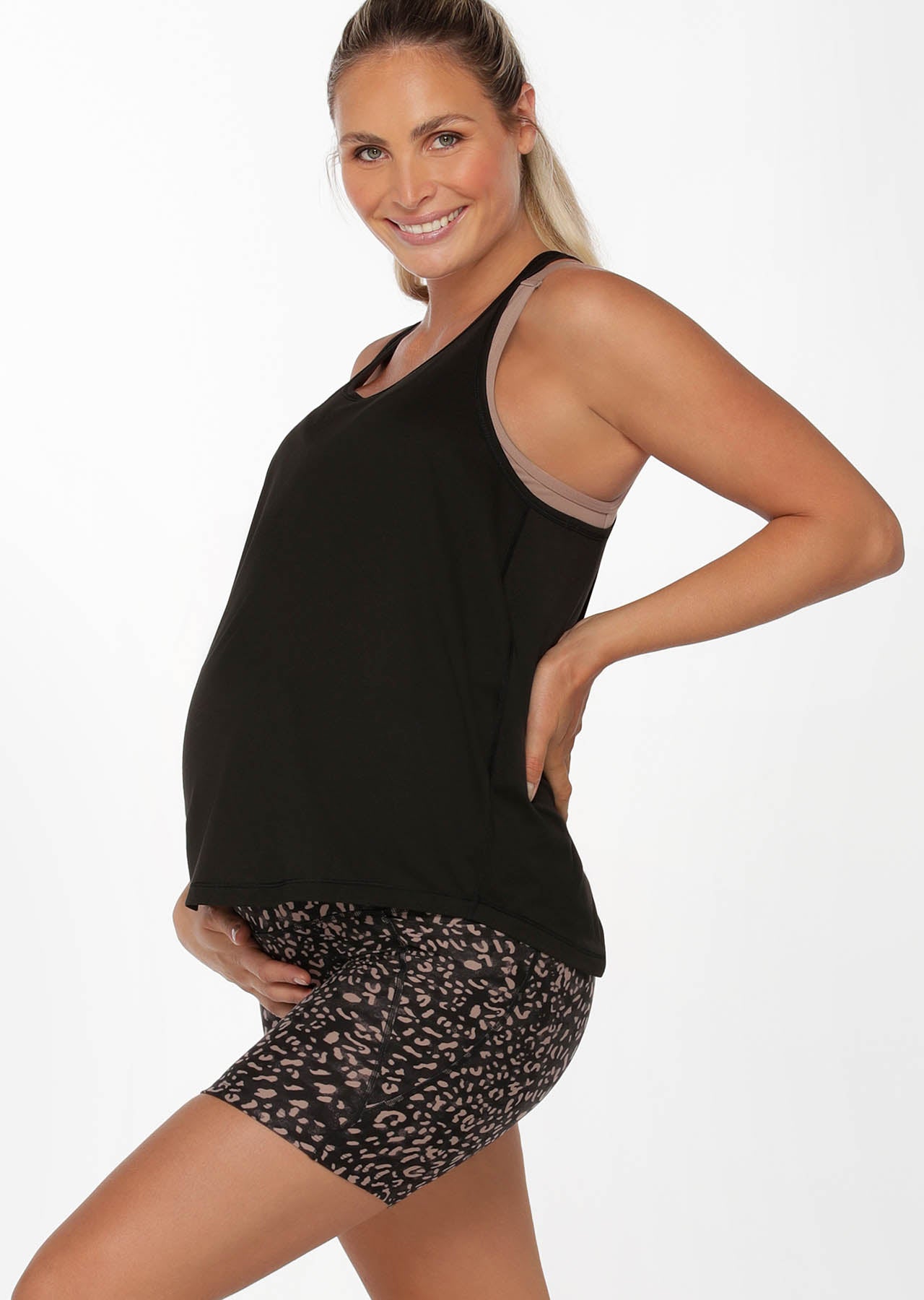 Lorna Jane LJ Maternity Over Bump Active Tank - Black